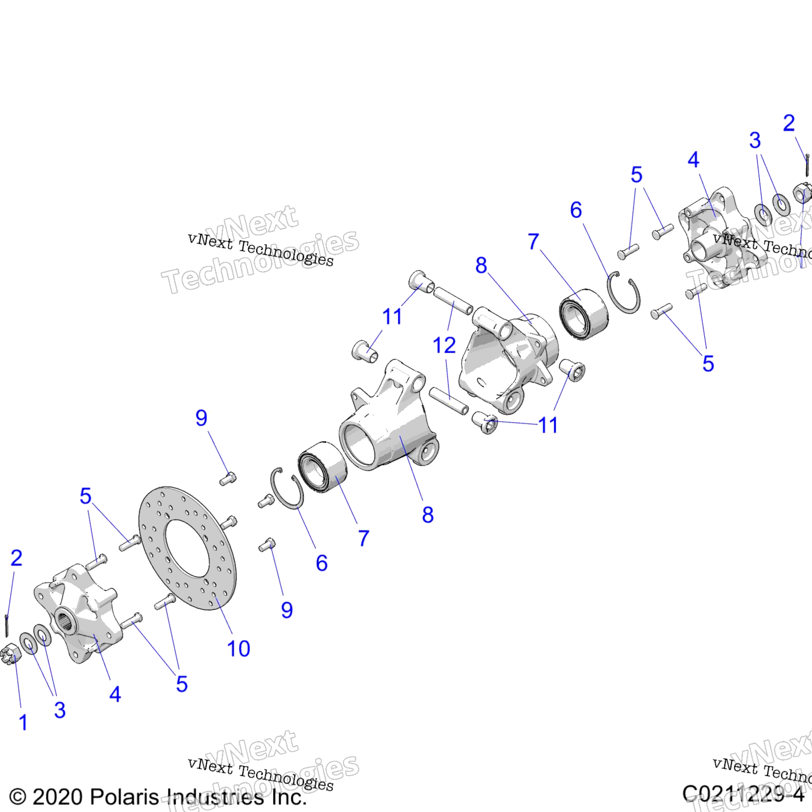 Подвеска, задняя Hubs, Carrier & Brake Disc