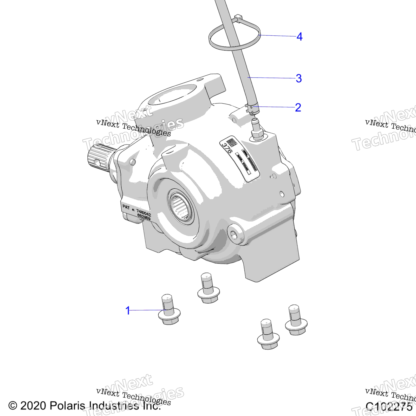 Привод Train, Gearcase Mounting, Front