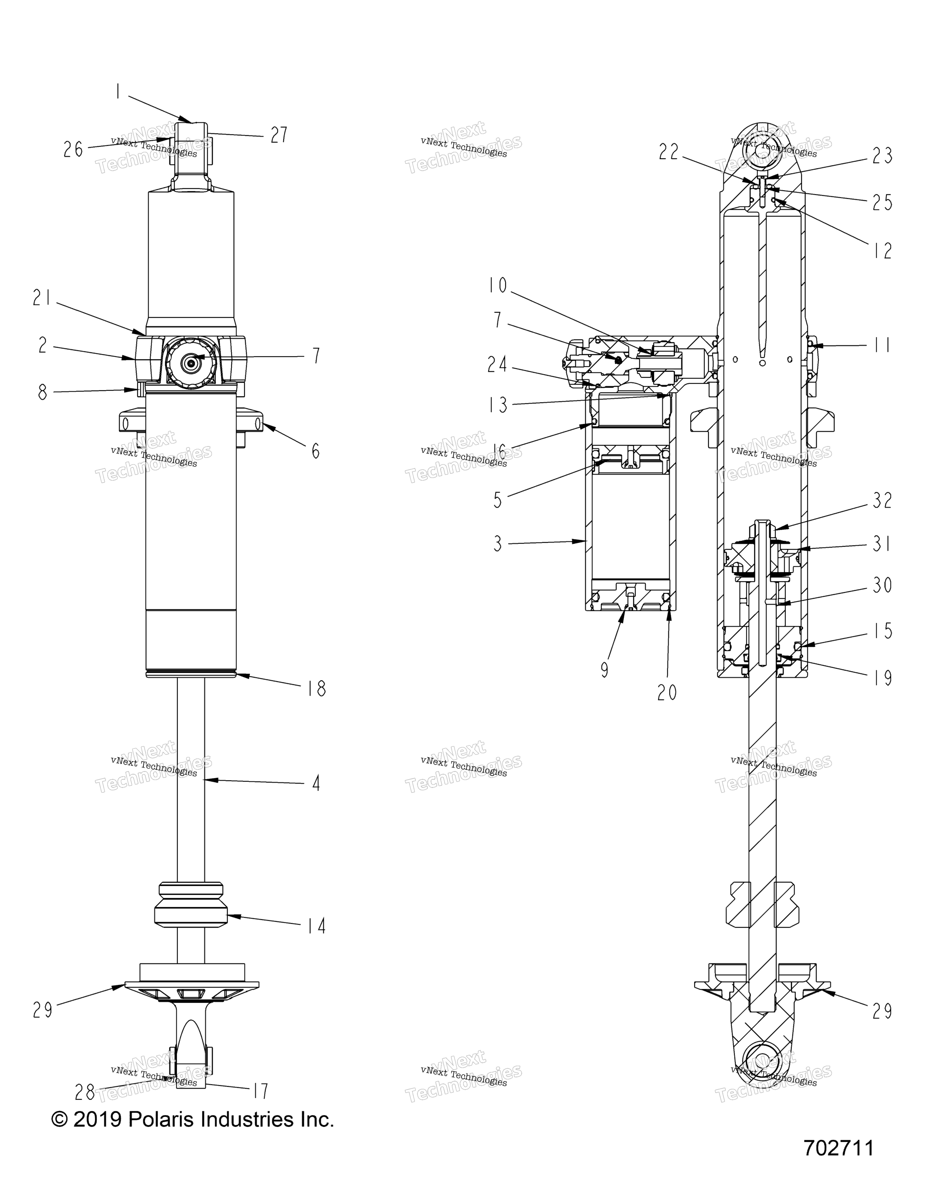 Подвеска, задний амортизатор Internals