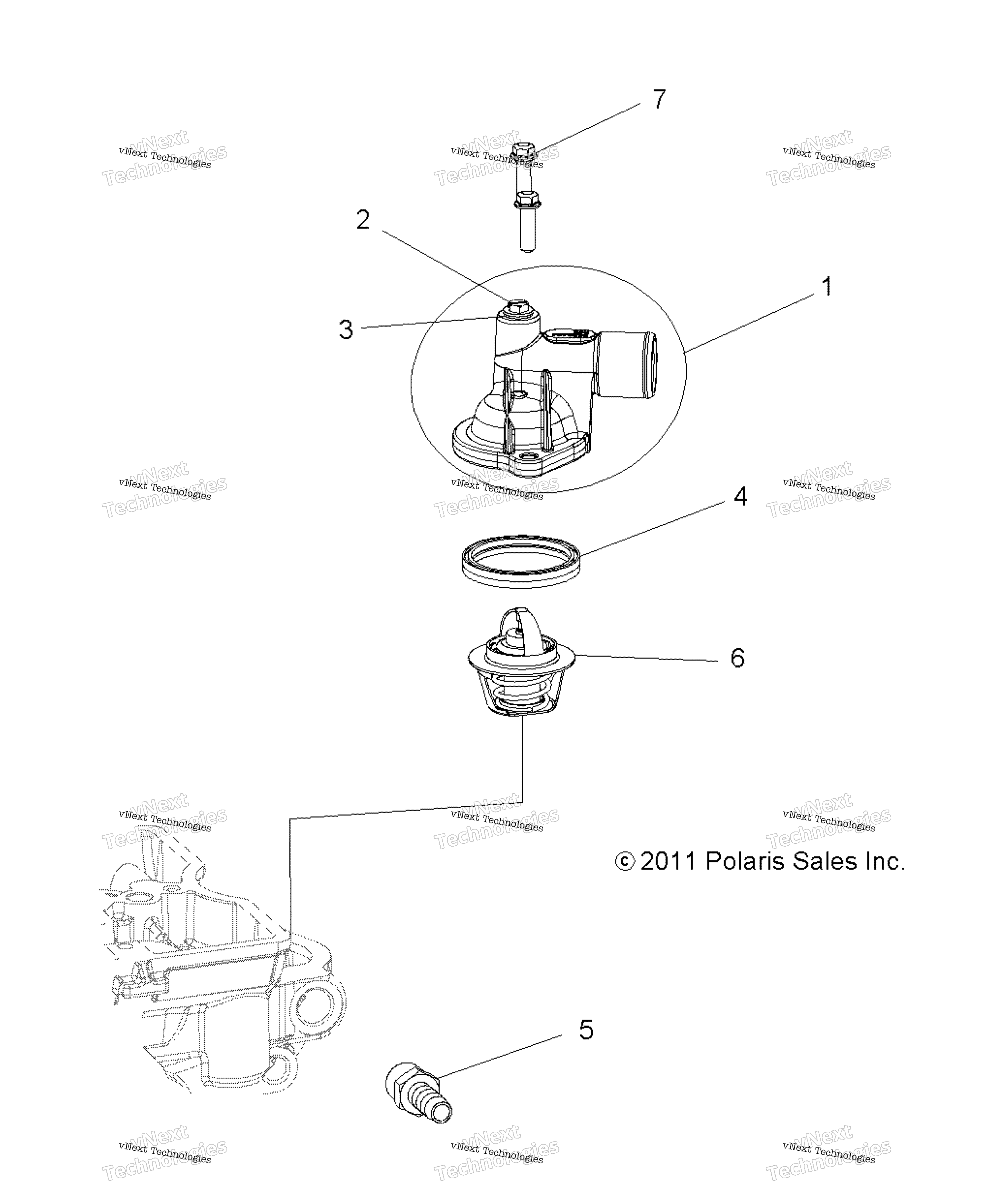 Engine, Thermostat & крышка