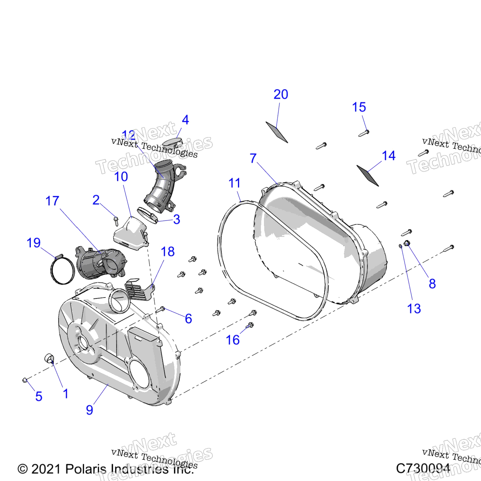 Трансмиссия, крышка сцепления & Ducting R22maa57f1/Sf1/F9/C1/C9/Ck