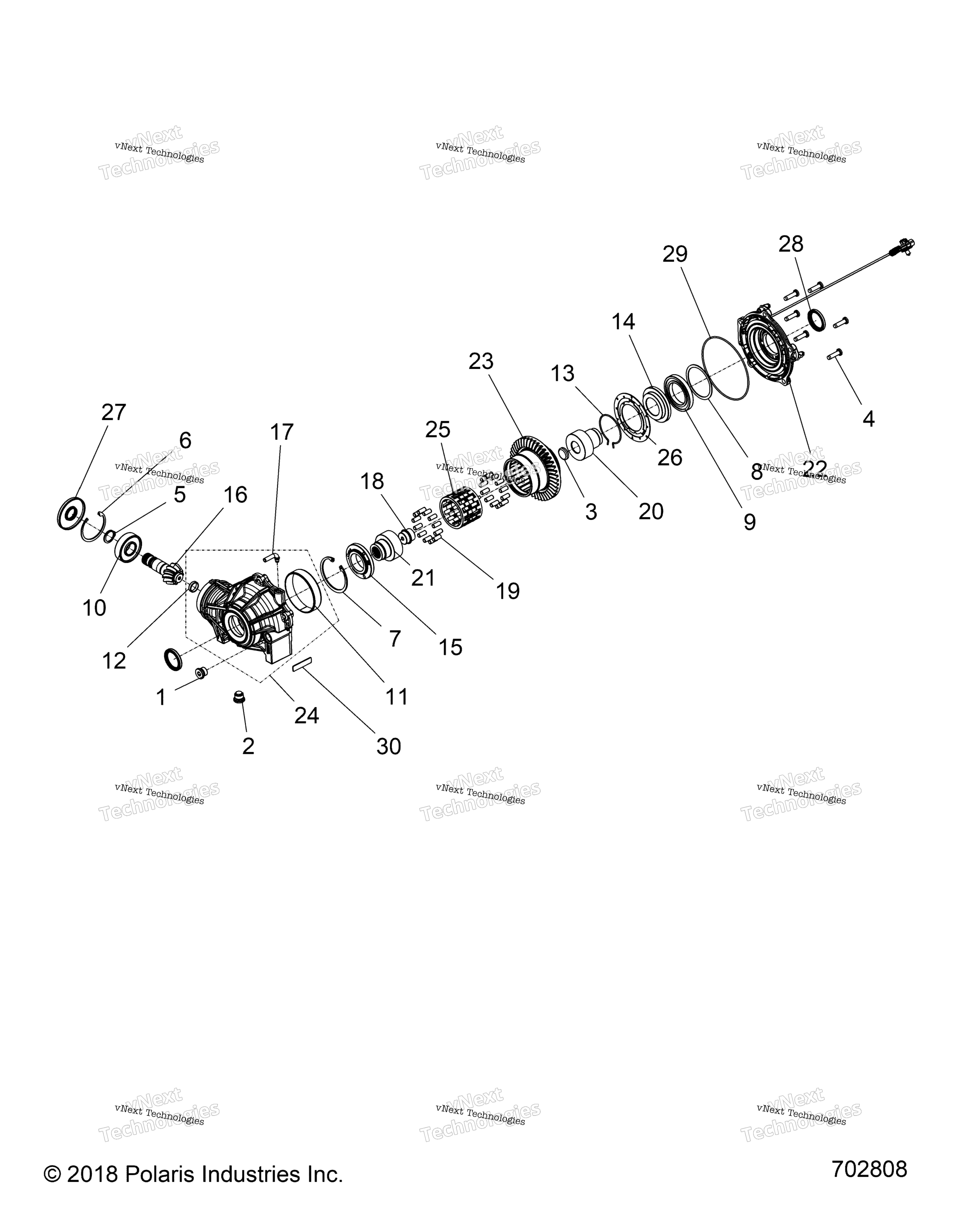 Трансмиссия, внутренности переднего редуктора R22maa57f1/Sf1/F9/C1/C9/Ck
