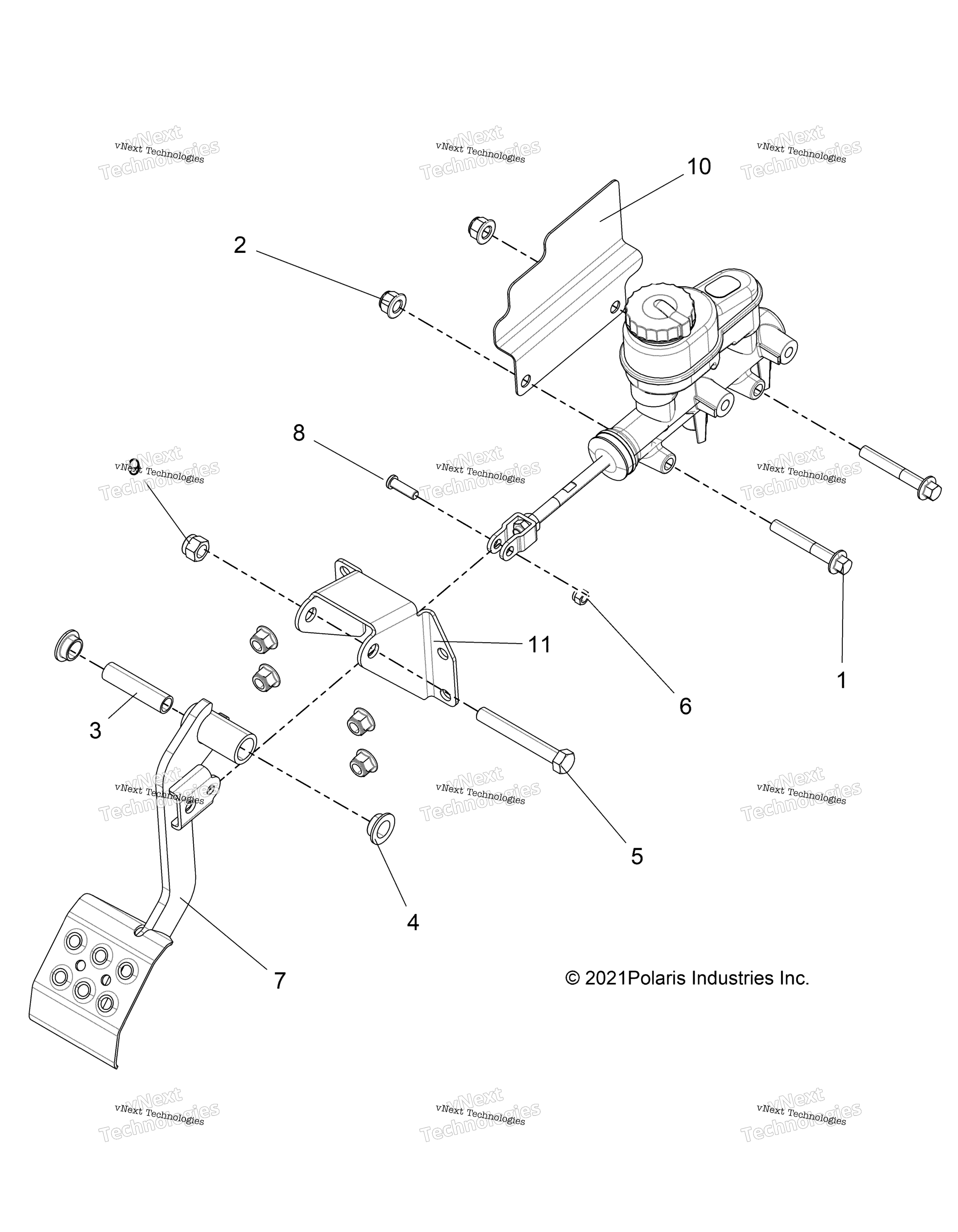Тормоза, педаль & Master Cylinder Mounting