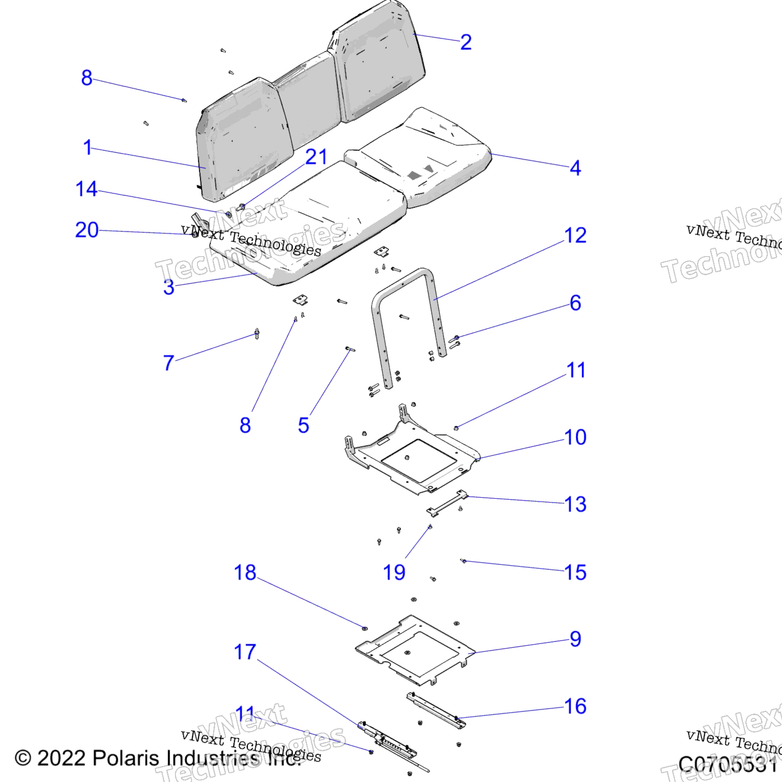 Кузов, сиденье Asm. And Slider R22tas99ca/Ck