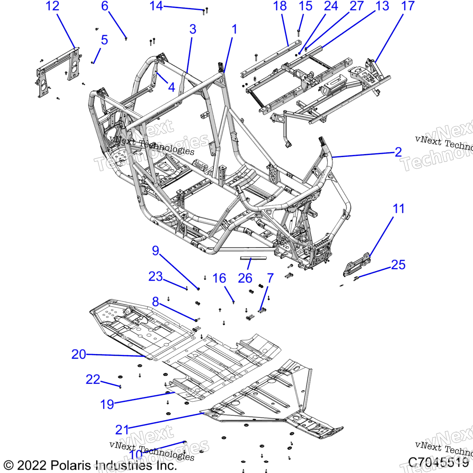 Шасси, основная рама And Skid Plates