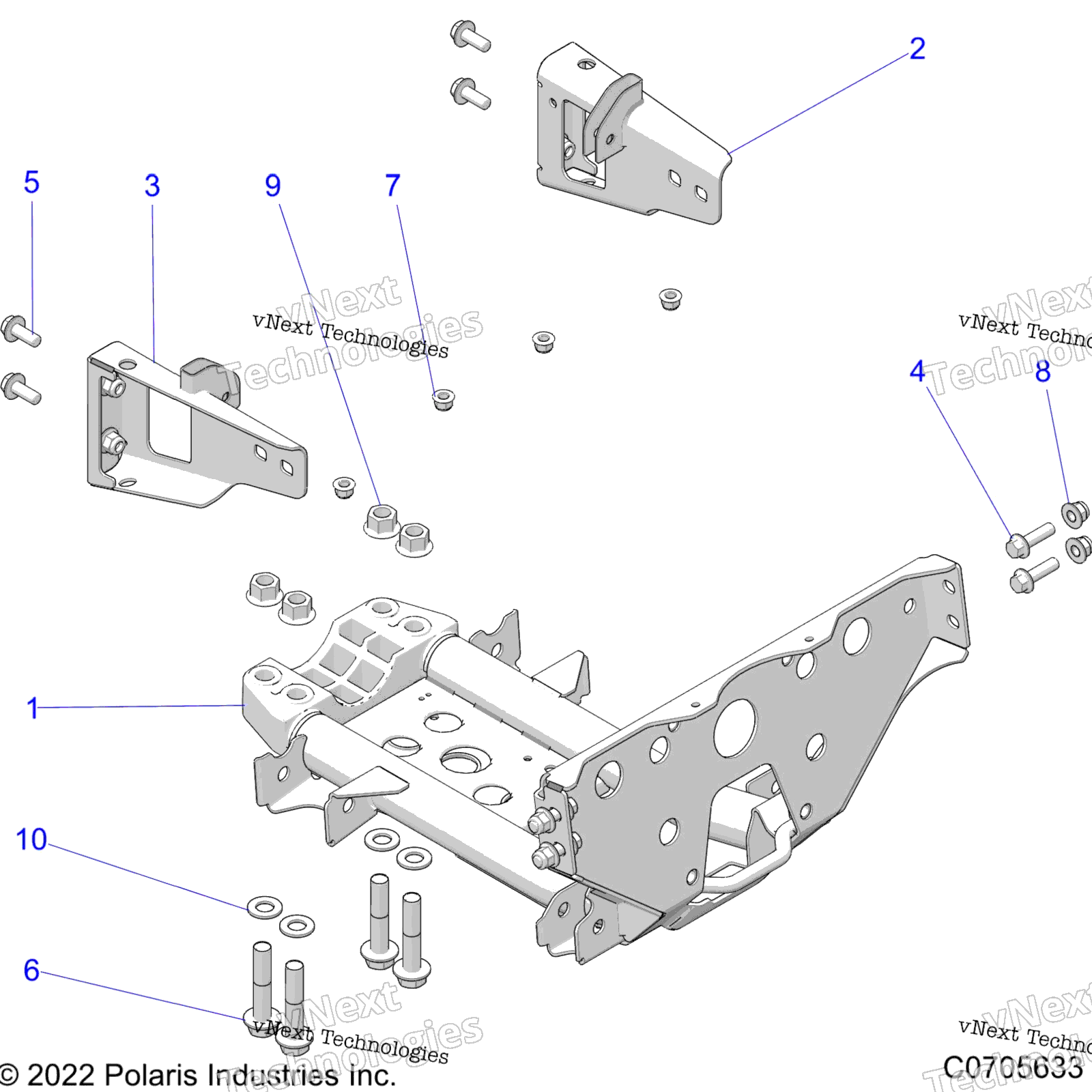 Chassis, Mounting, передний Gearcase