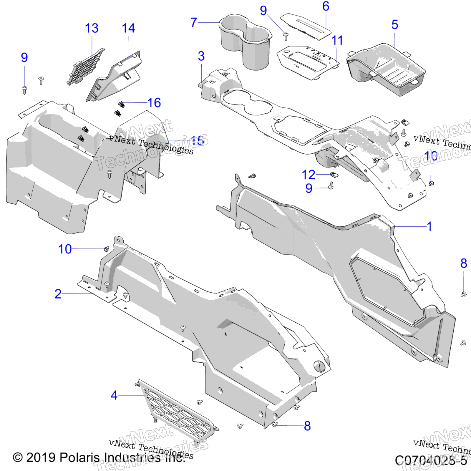 Body, Center Console Z22rml2kal / Ap / Bk / Bl / Bp / Bt