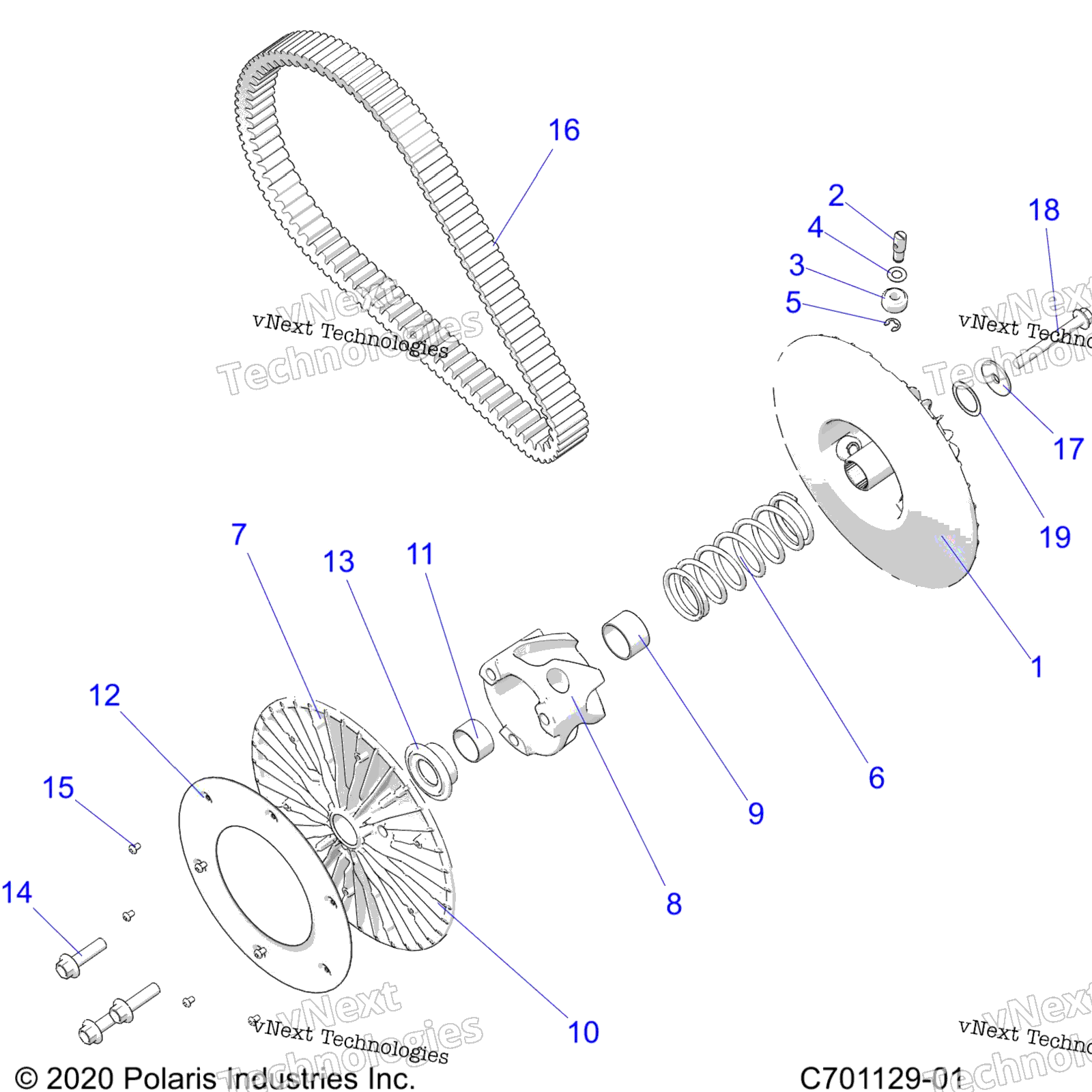 Привод Train, Secondary Clutch/Belt Z22rml2kal/Ap/Bk/Bl/Bp/Bt