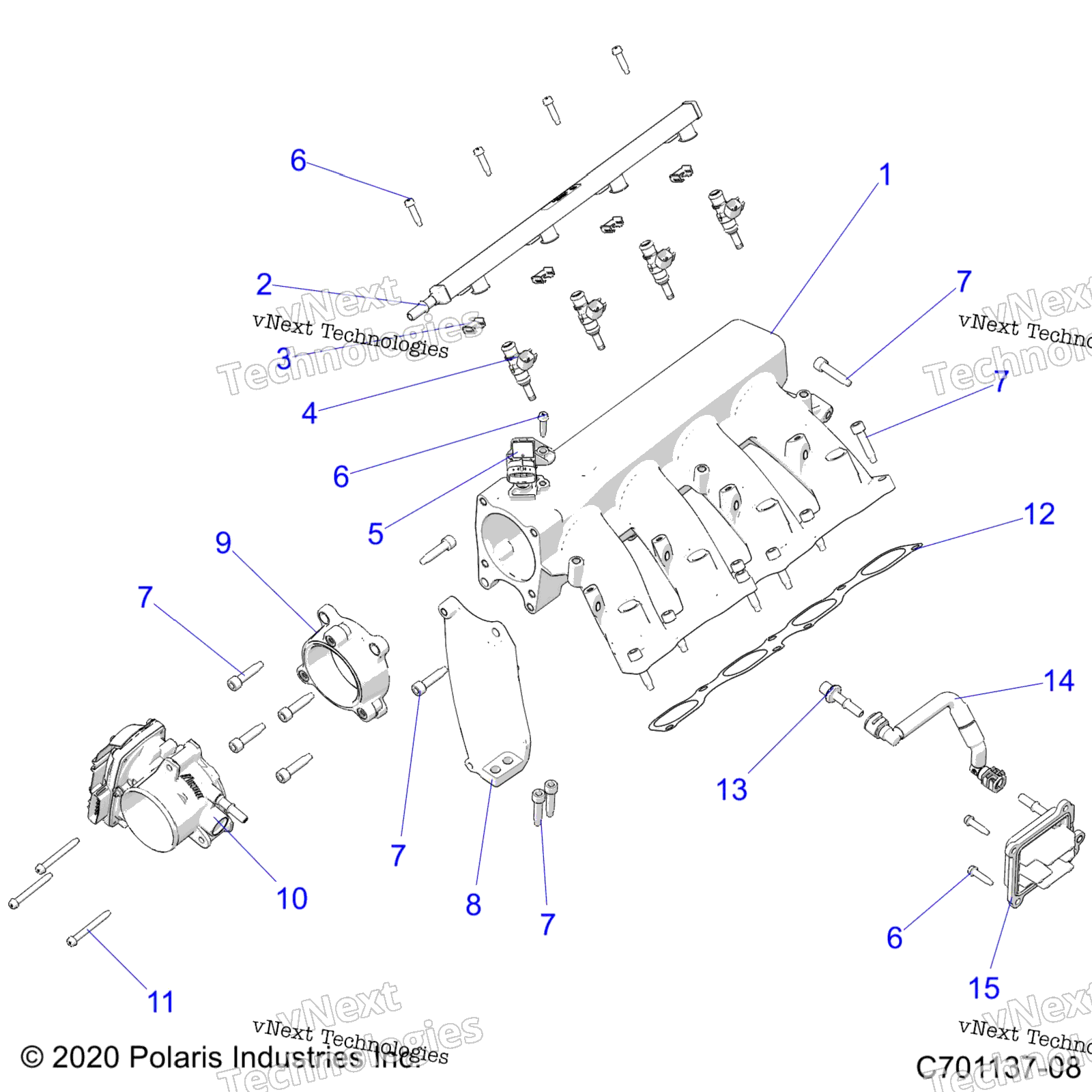 Engine, впуск Manifold, топливный Rail и Related Z22rml2kal / Ap / Bk / Bl / Bp / Bt