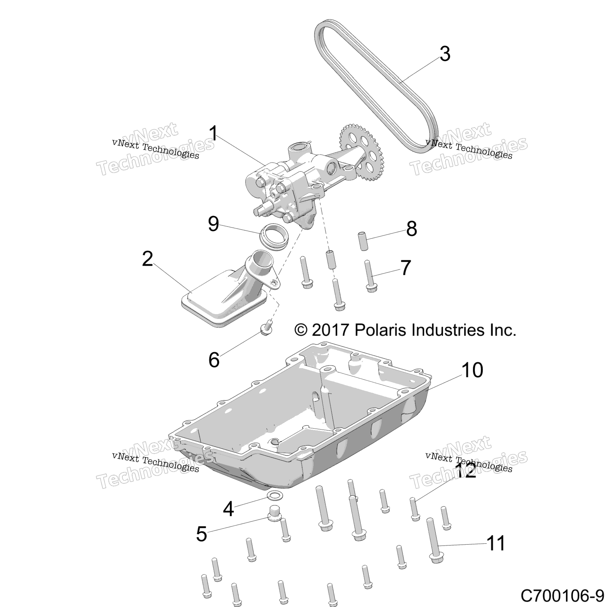 Двигатель, масляный насос And Pan