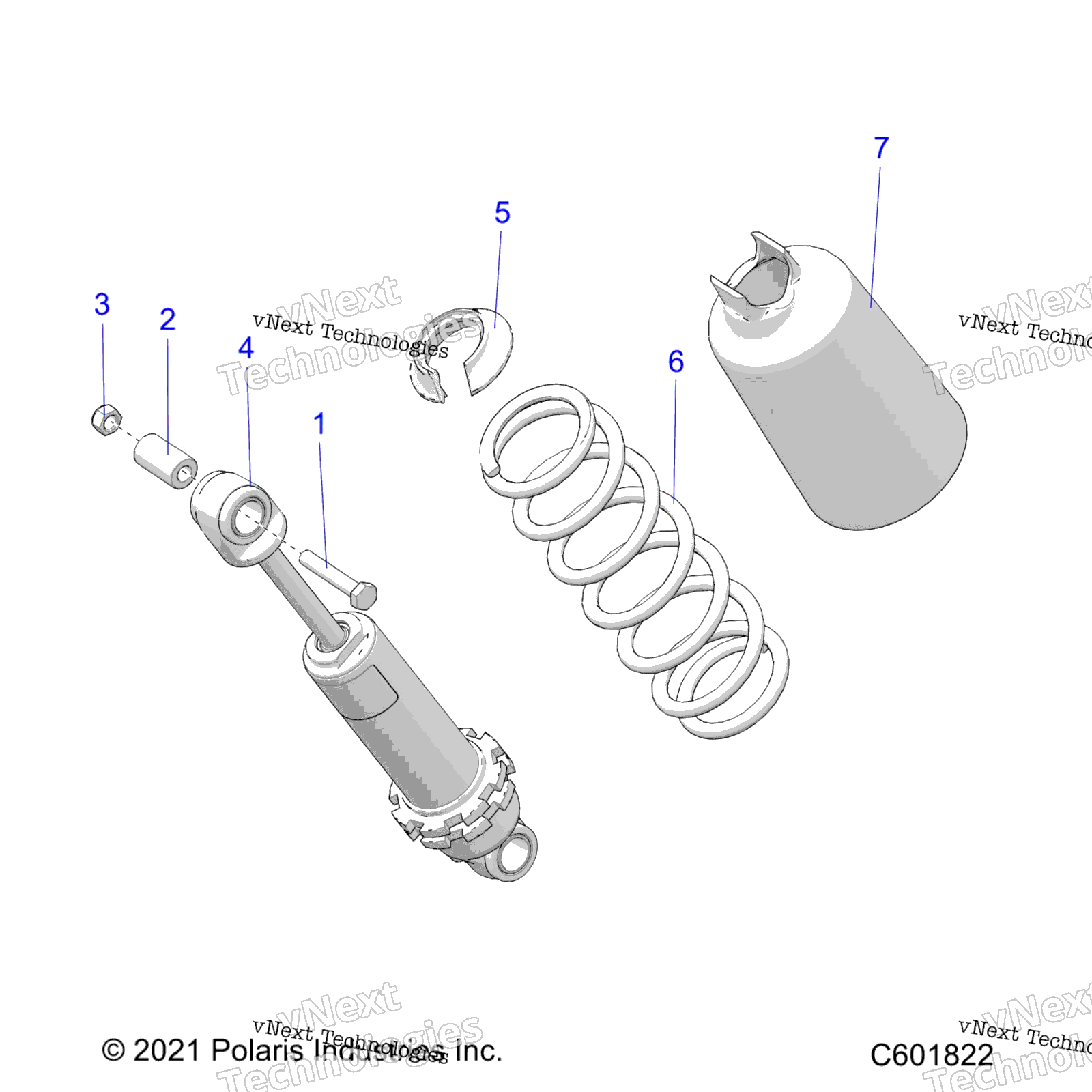 Suspension, Shock, передний Track (C601822)