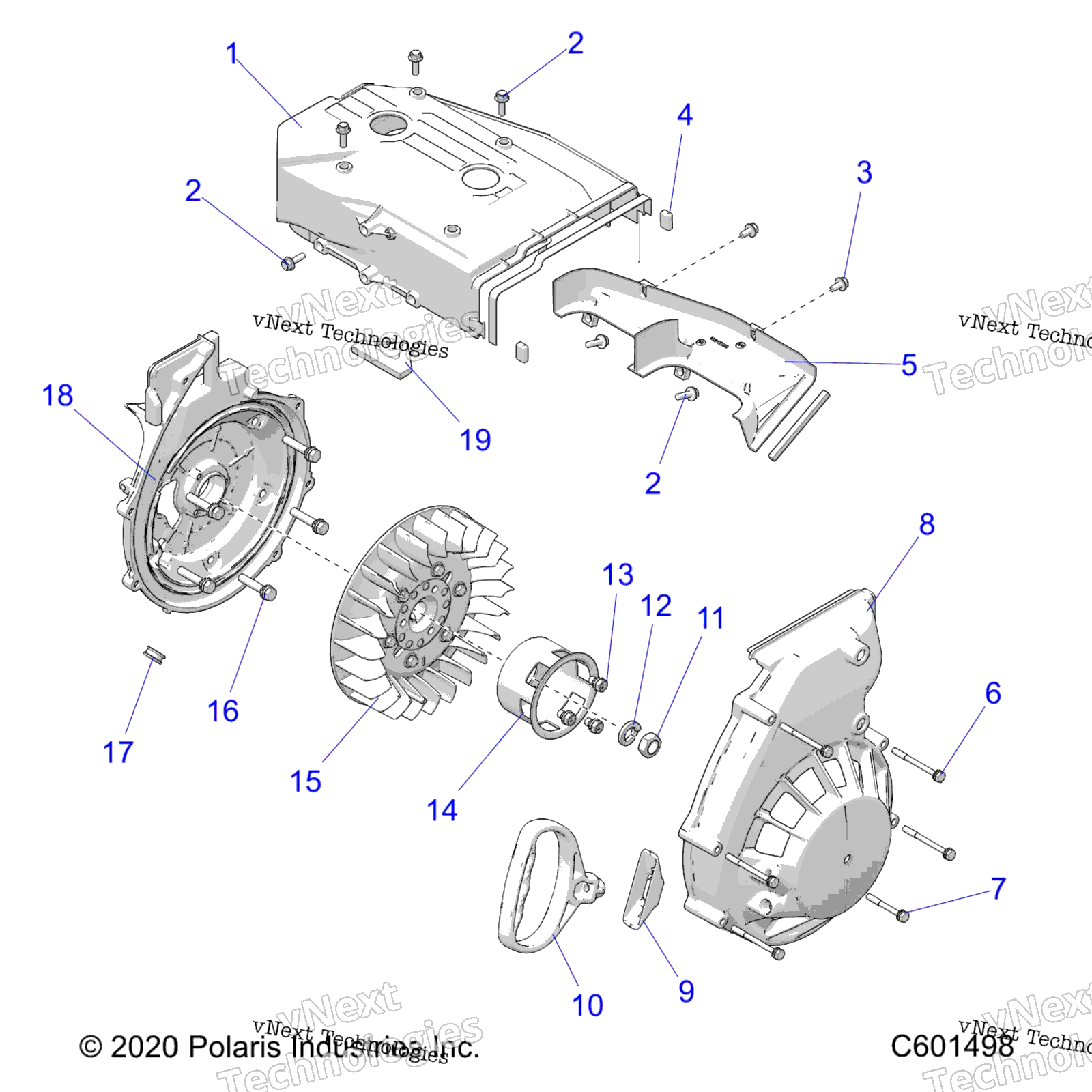 Engine, Blower Housing & Recoil стартер