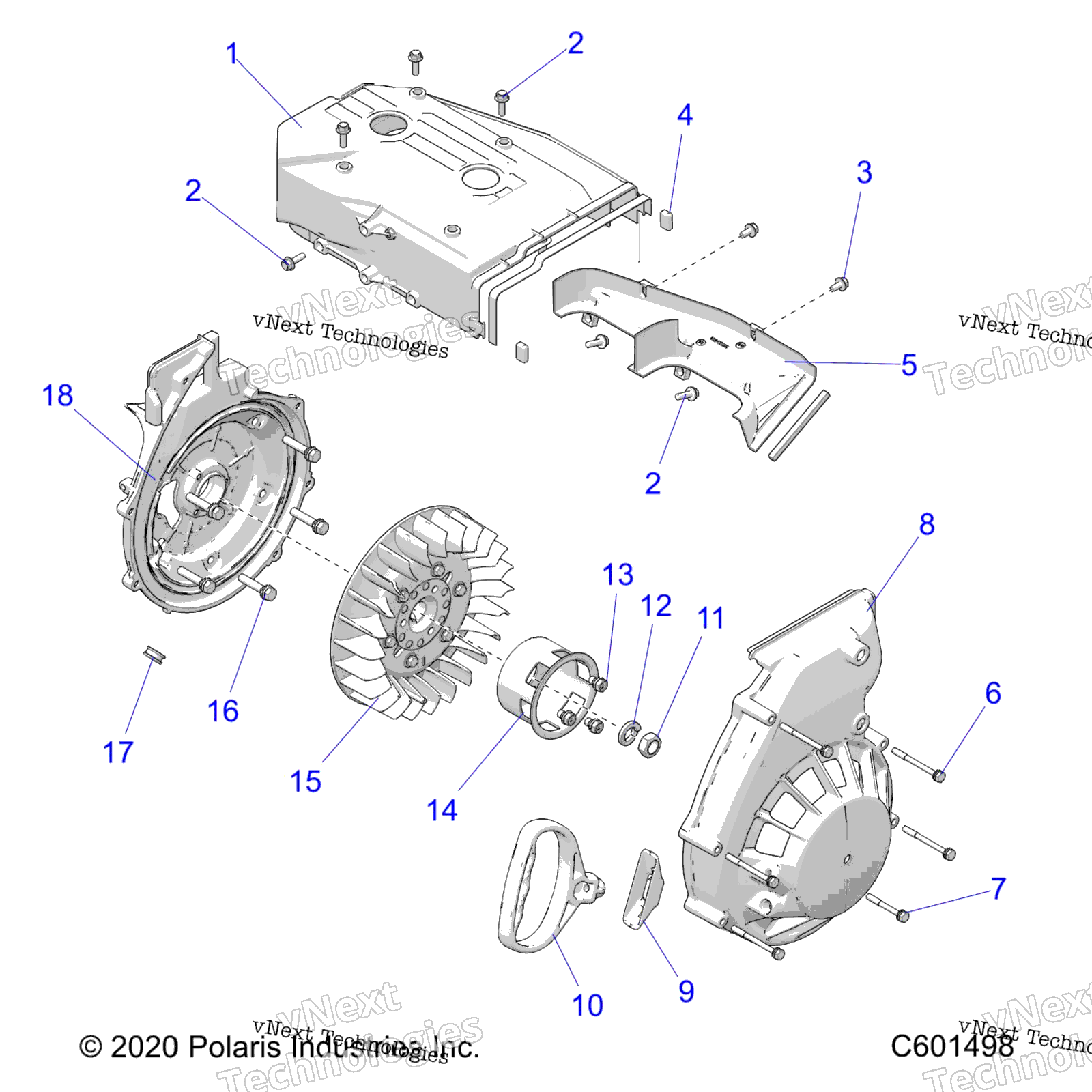 Engine, Blower Housing & Recoil стартер
