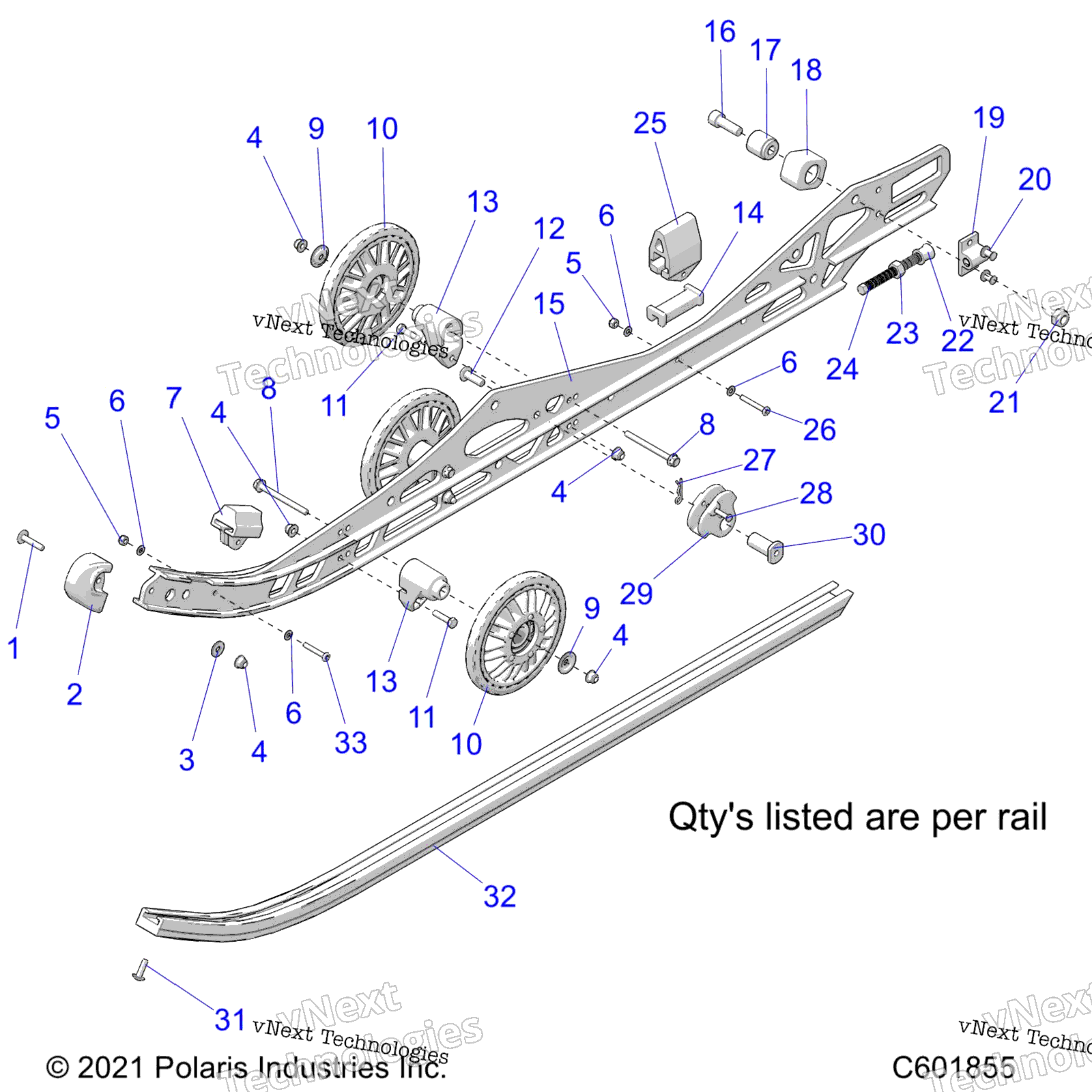 Suspension, Rail, Lh / Rh