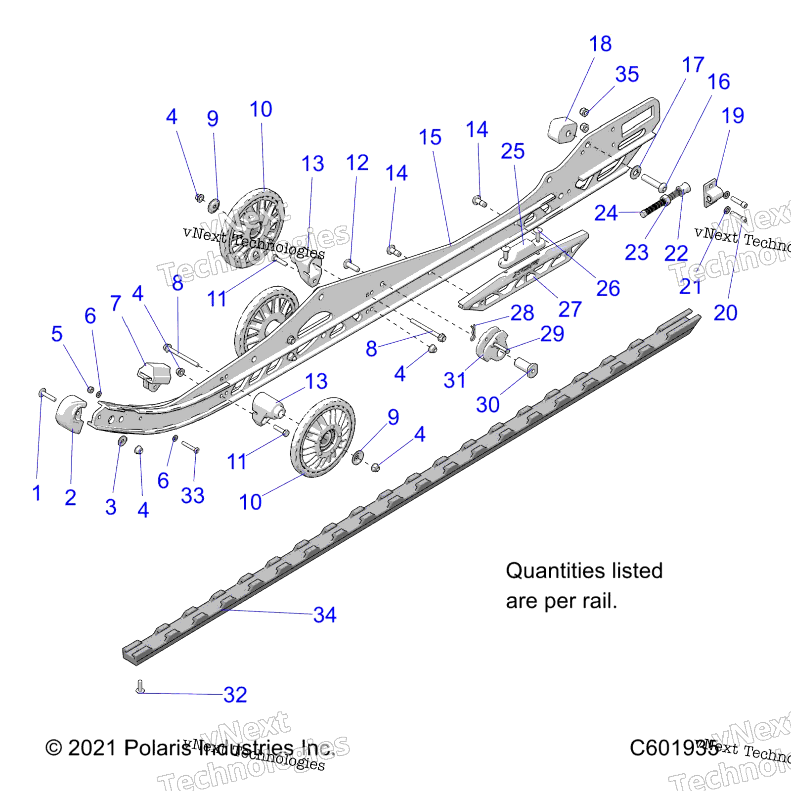 Suspension, Rail Beam Lh / Rh