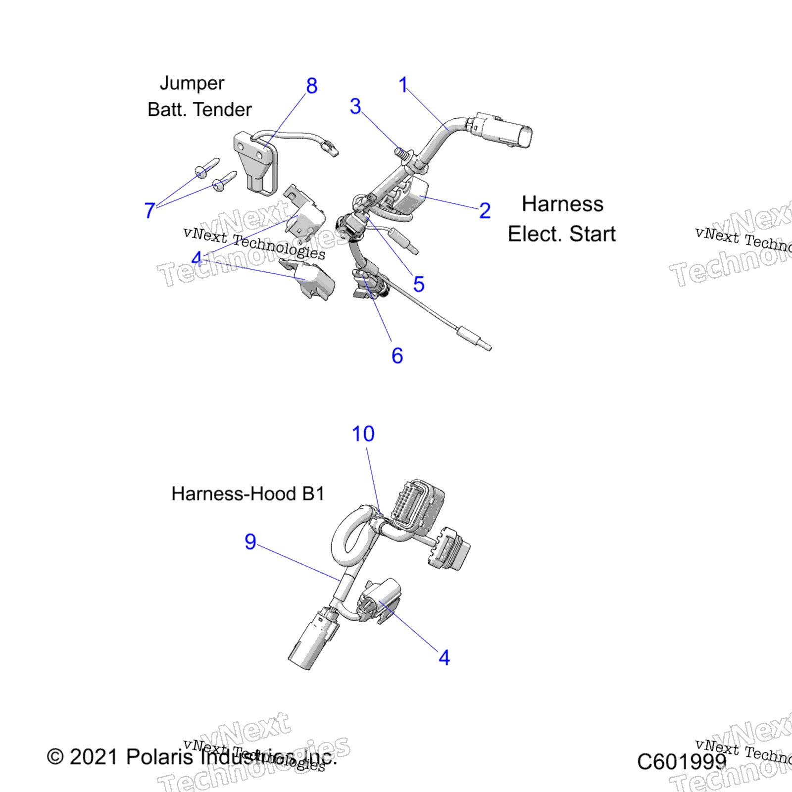 Electrical, провод Harness, Hood, Elec. Start