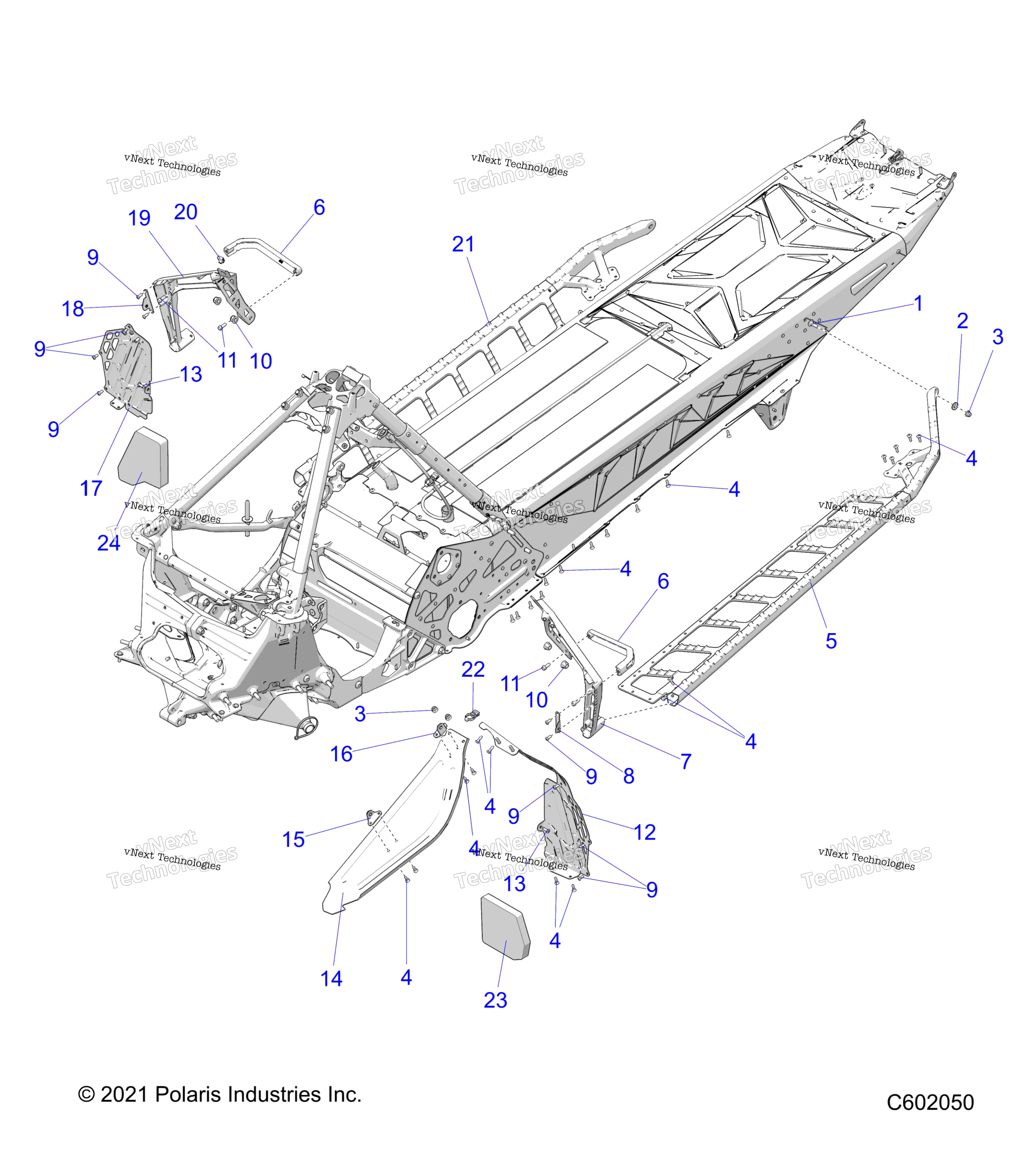 Chassis, сцепление Guard, Footrests, и Running Boards All Options