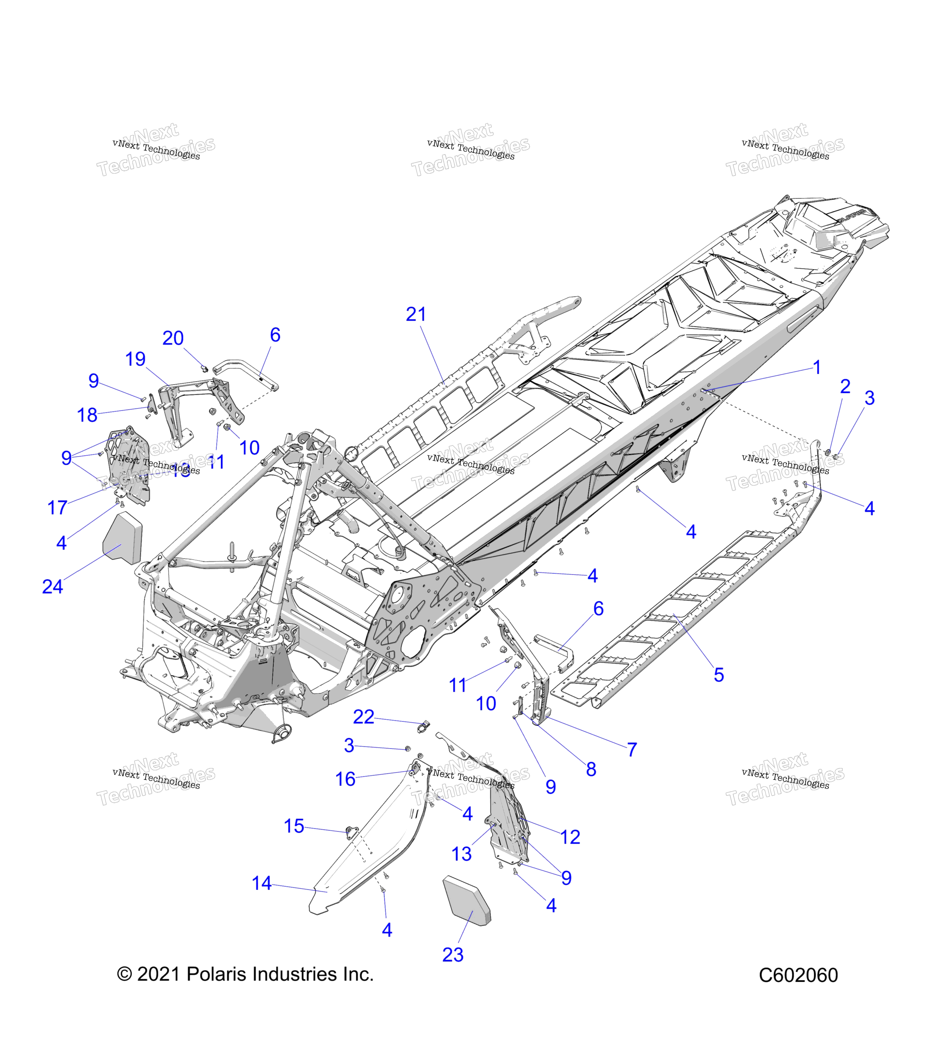 Chassis, сцепление Guard, Footrests, и Running Boards All Options