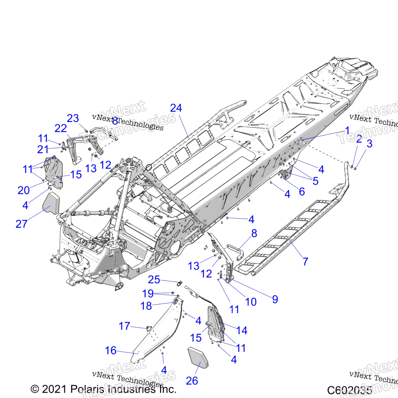 Chassis, сцепление Guard, Footrests, и Running Boards All Options