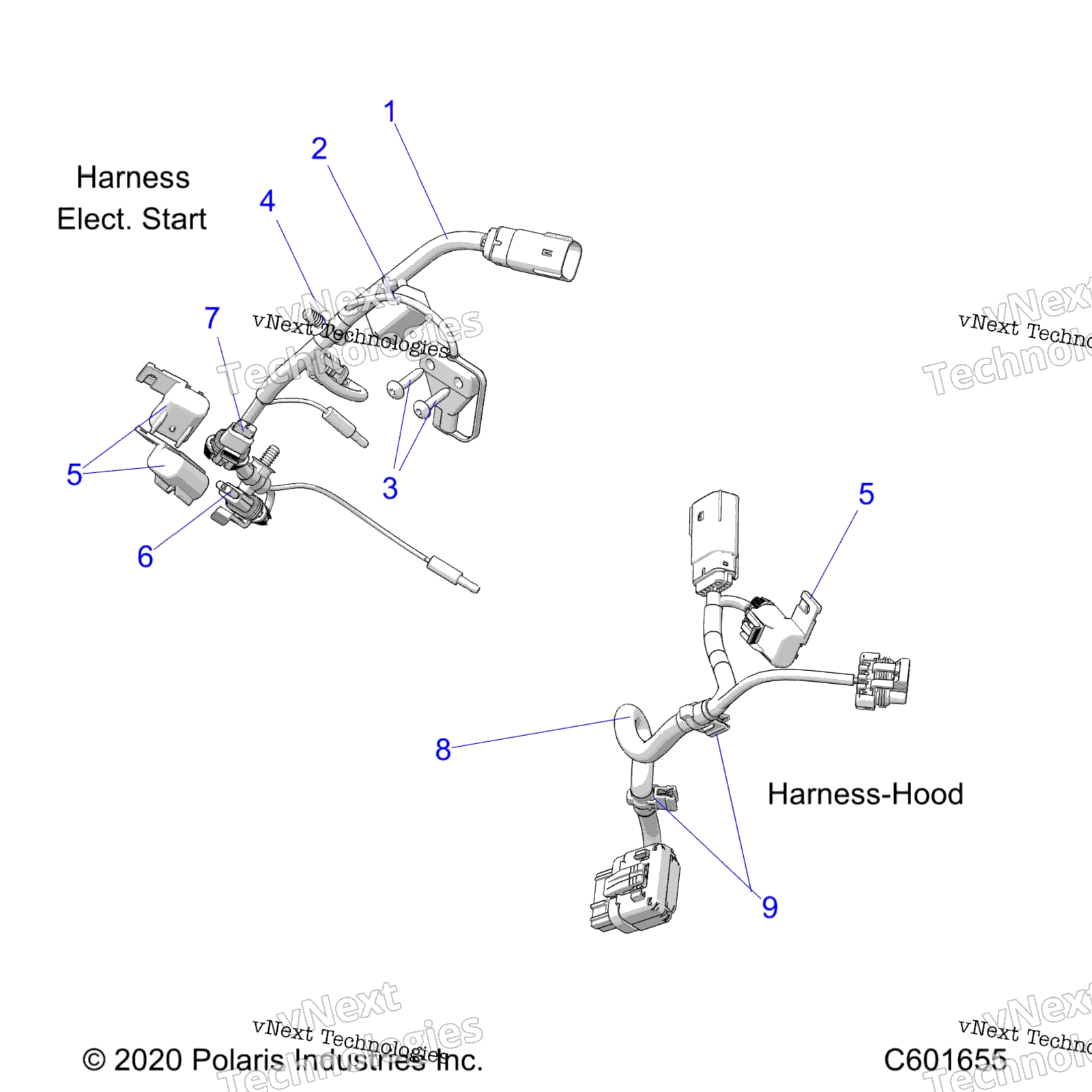 Electrical, провод Harness, Hood, Elec. Start
