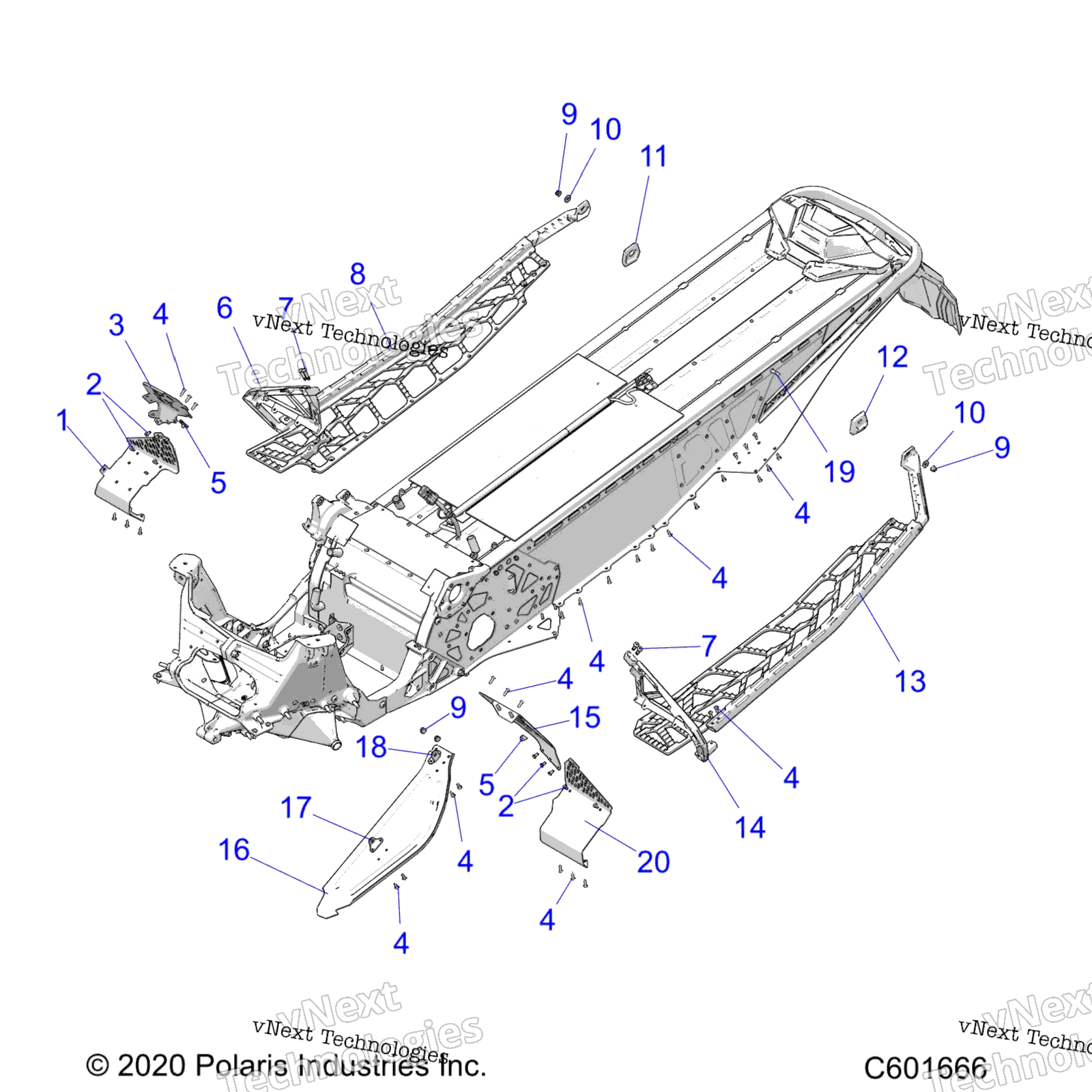Chassis, сцепление Guard, Footrests, & Runningboards All Options
