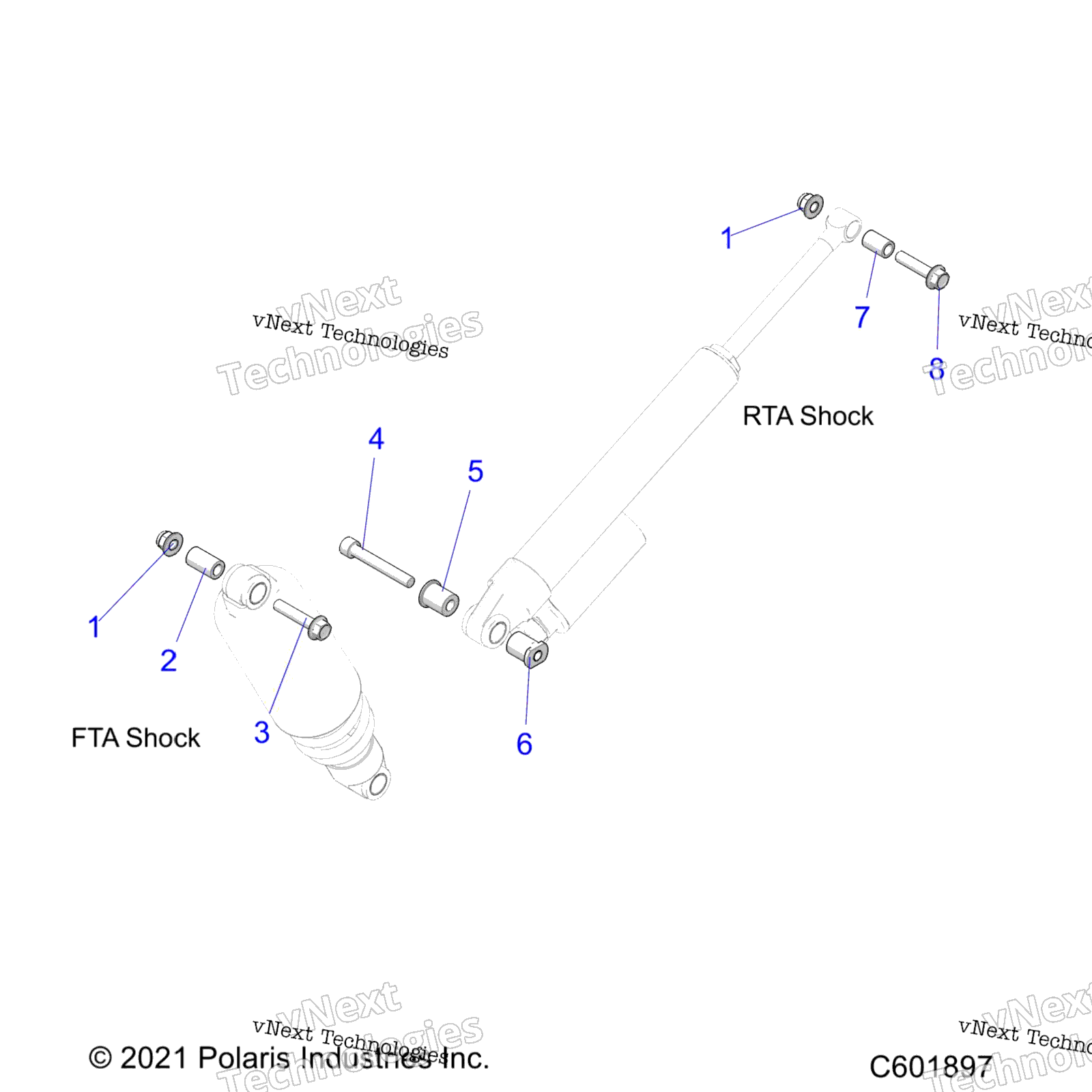 Suspension, Shock Mounting, задний Susp. All Options