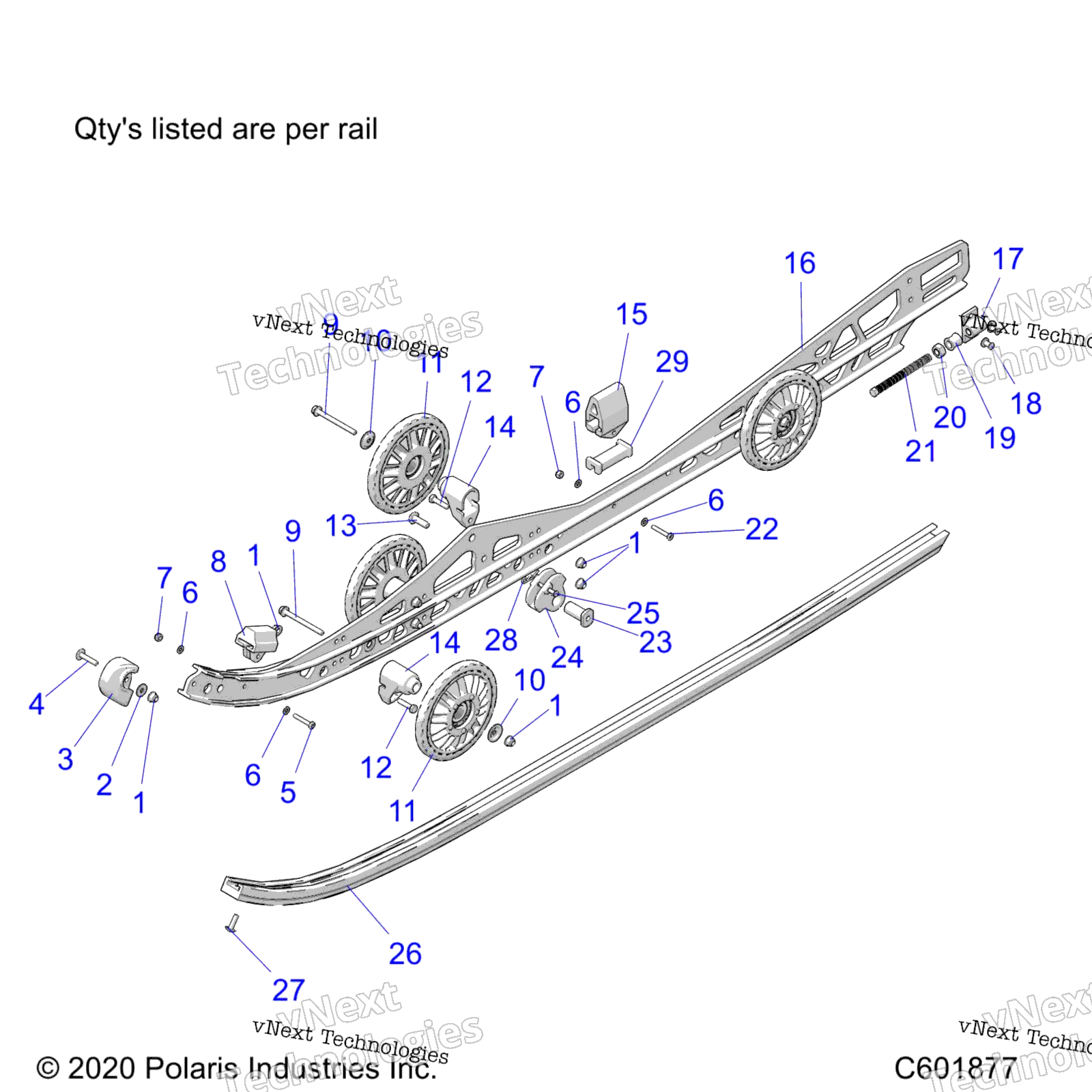 Suspension, Rail Beam Lh / Rh