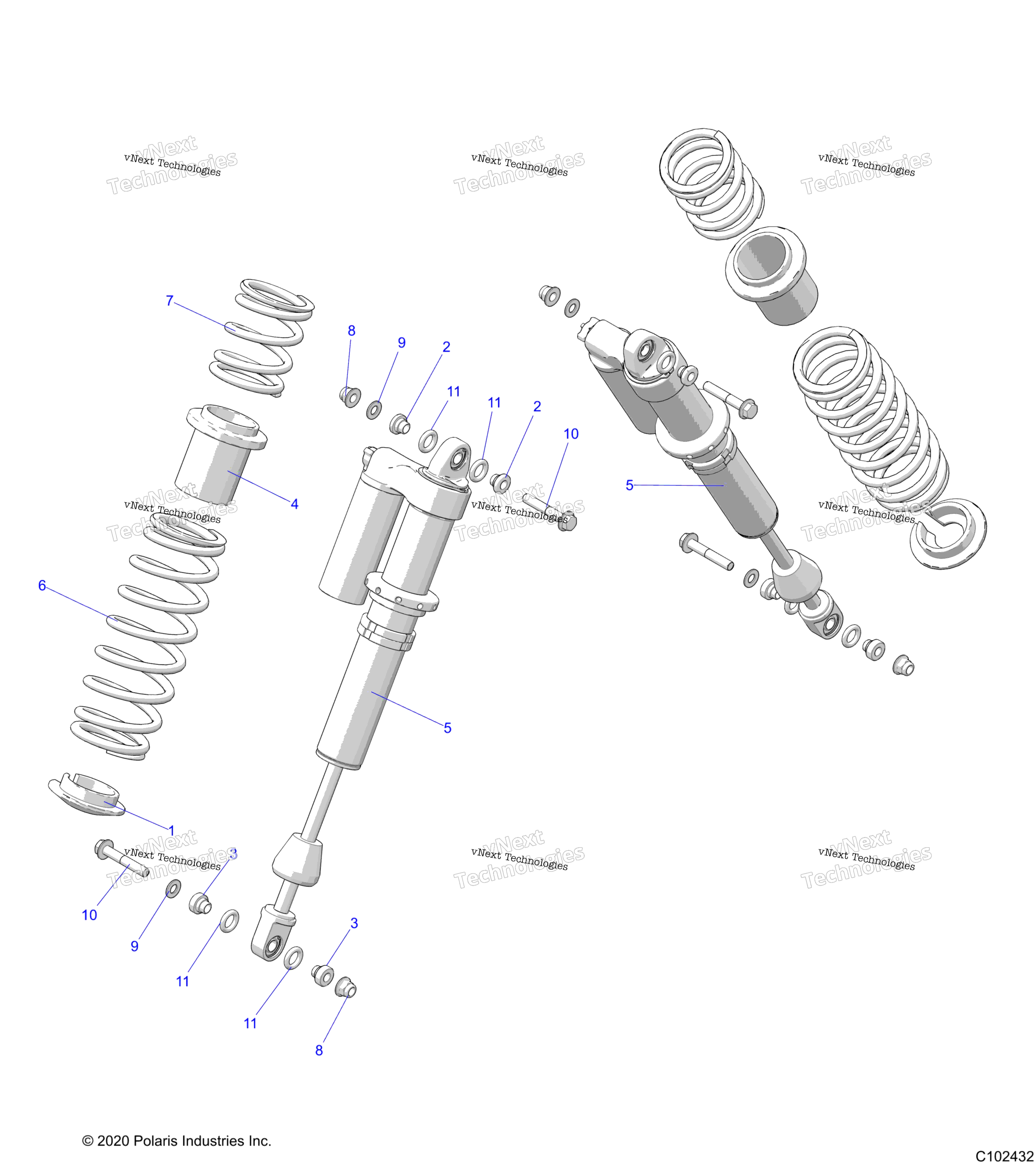 Suspension, Shock, задний