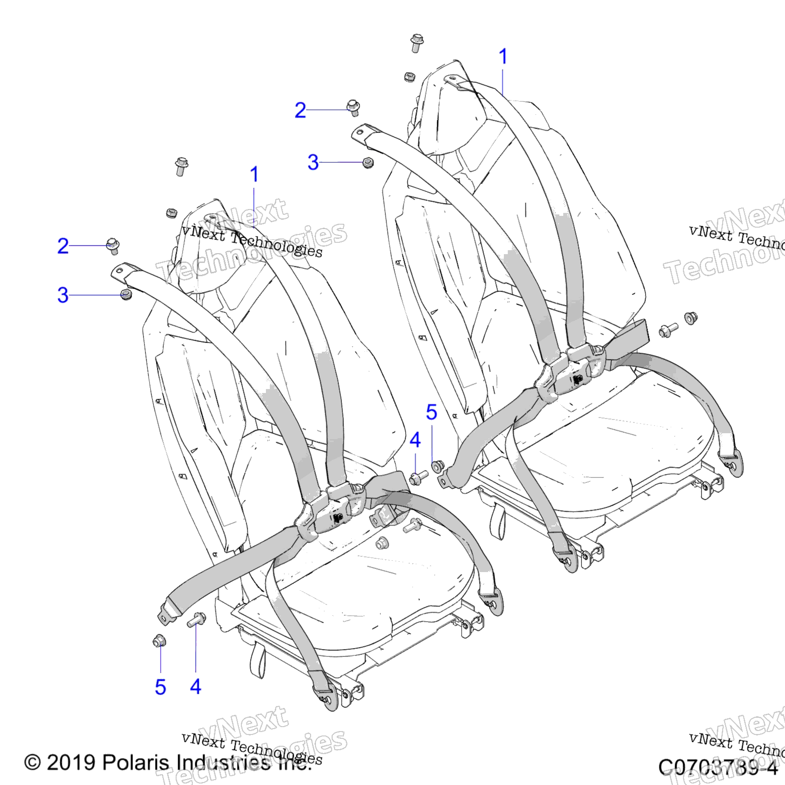Кузов, сиденье Belt Mounting, Rear, Premium/Deluxe
