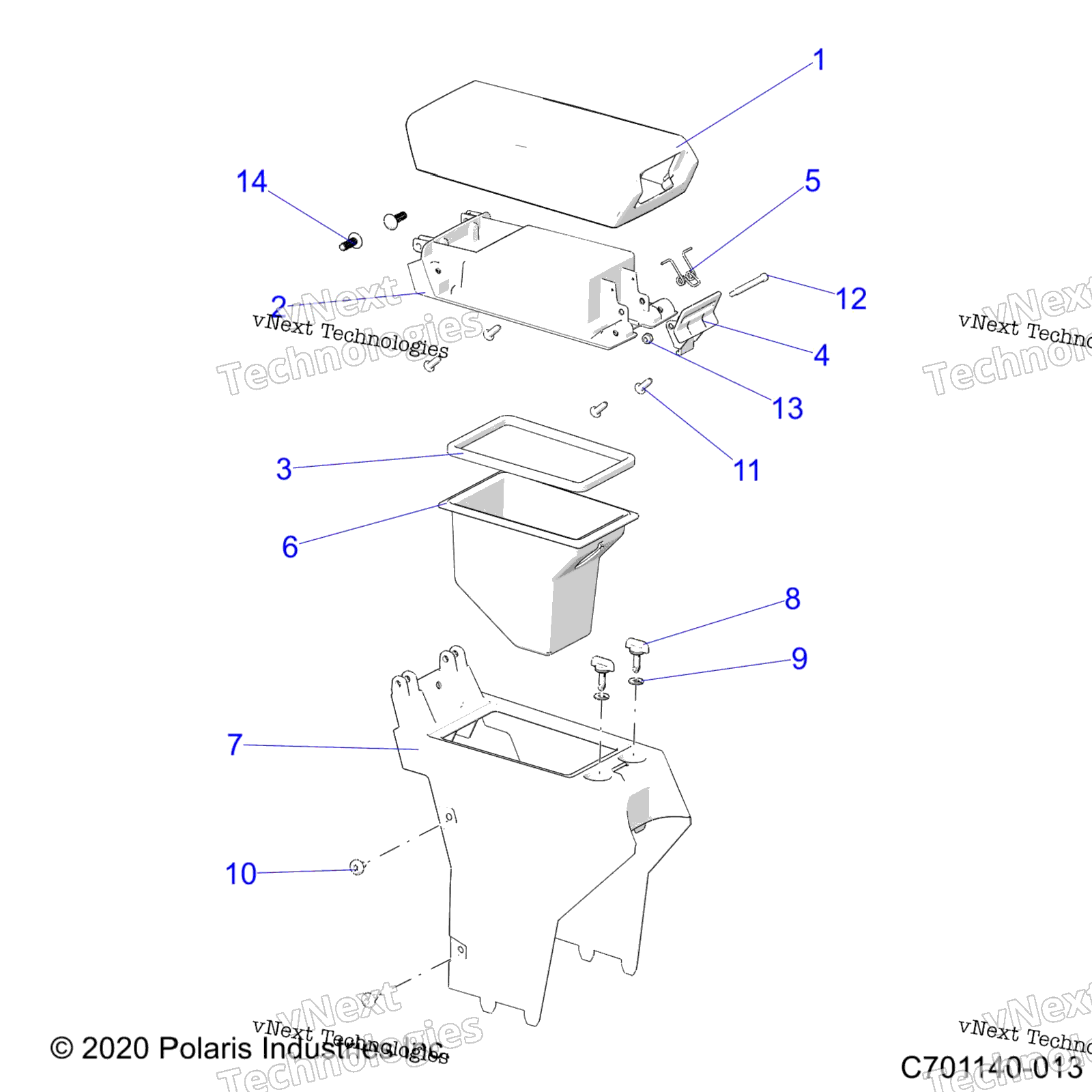 Body, Center Console,Storage Z22rgl2kap / Al / Bk / Bp / Bt