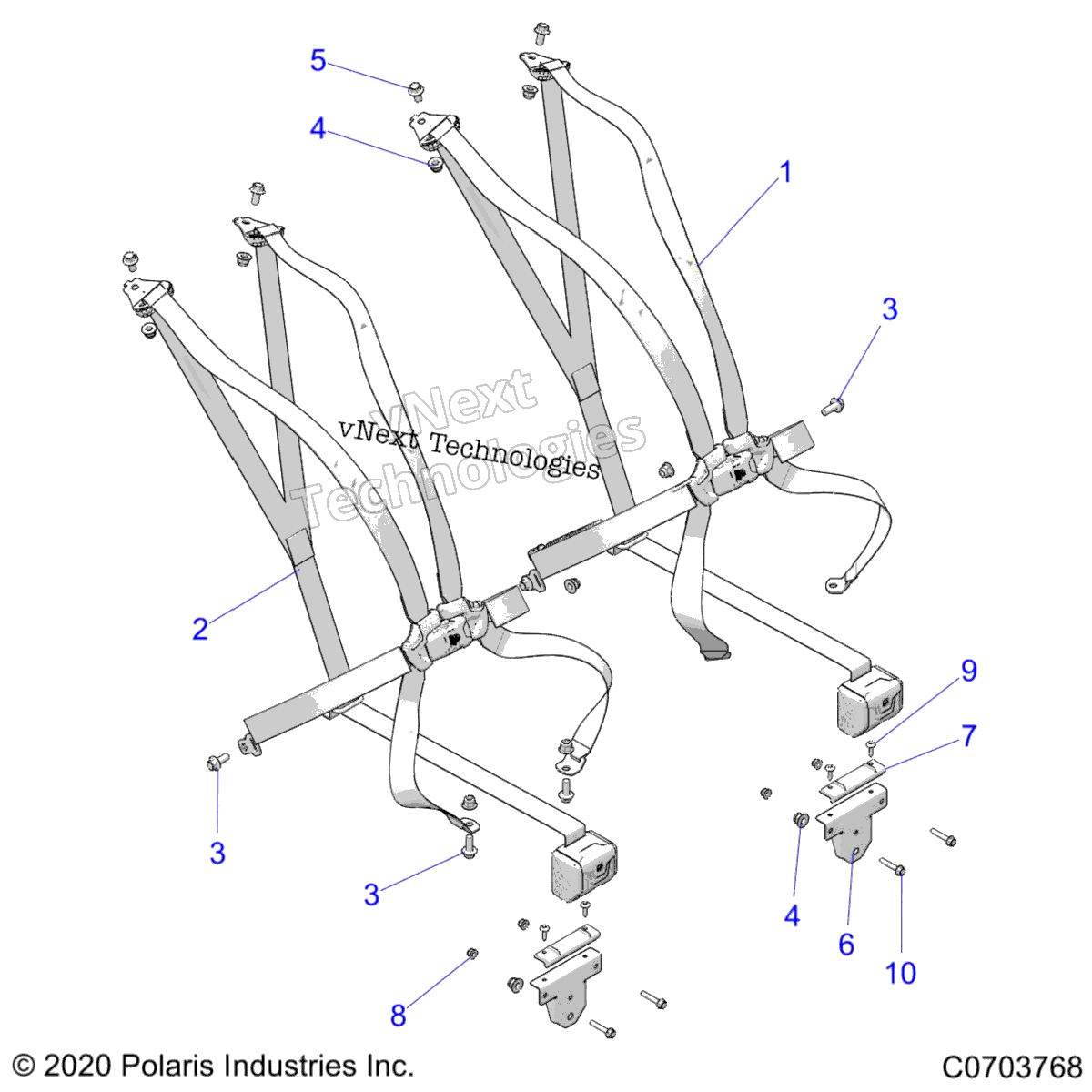 Кузов, сиденье Belt Mounting 6 Point Z22rgl2kap/Al/Bk/Bp/Bt