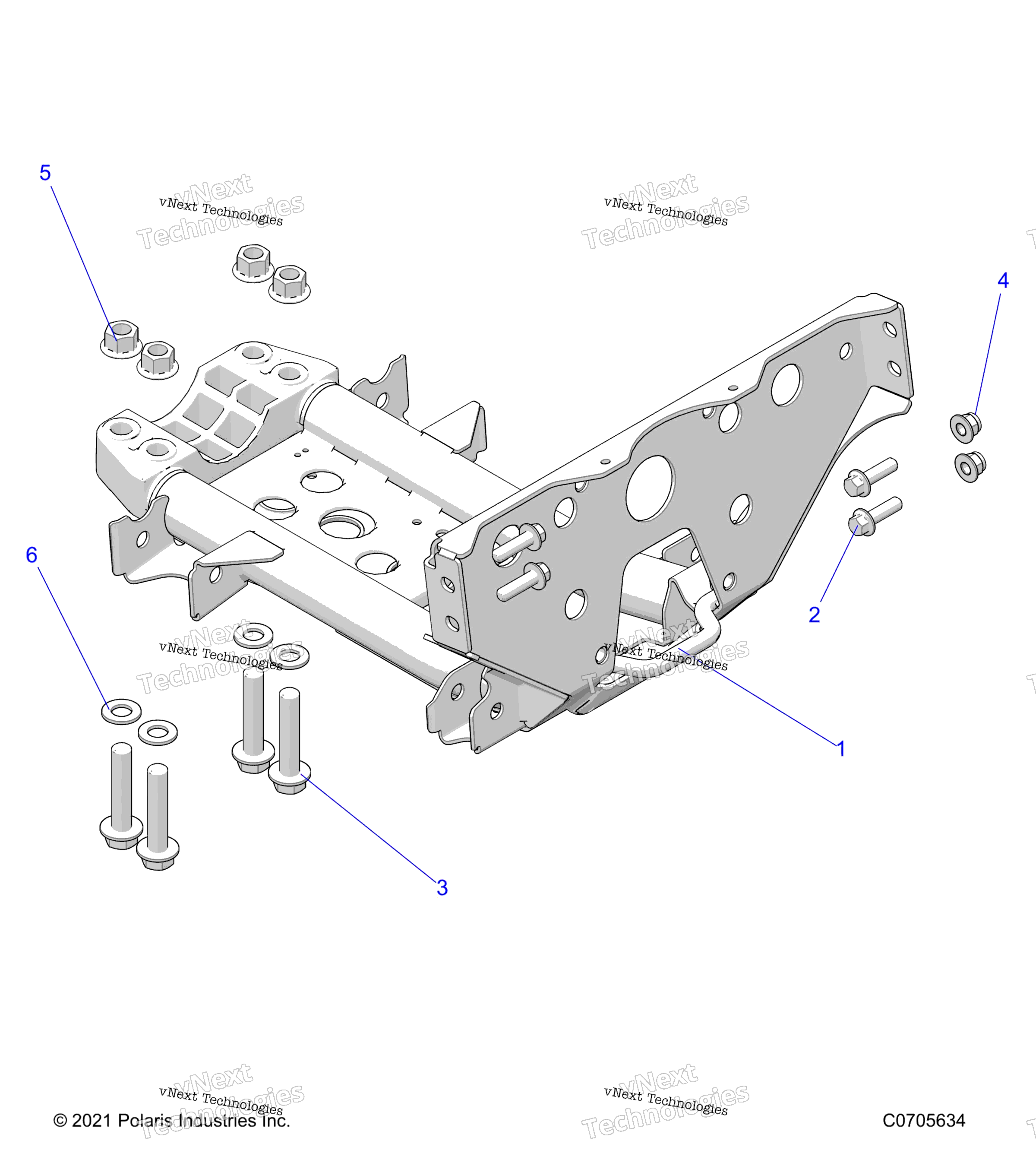 Chassis, Mounting, передний Gearcase