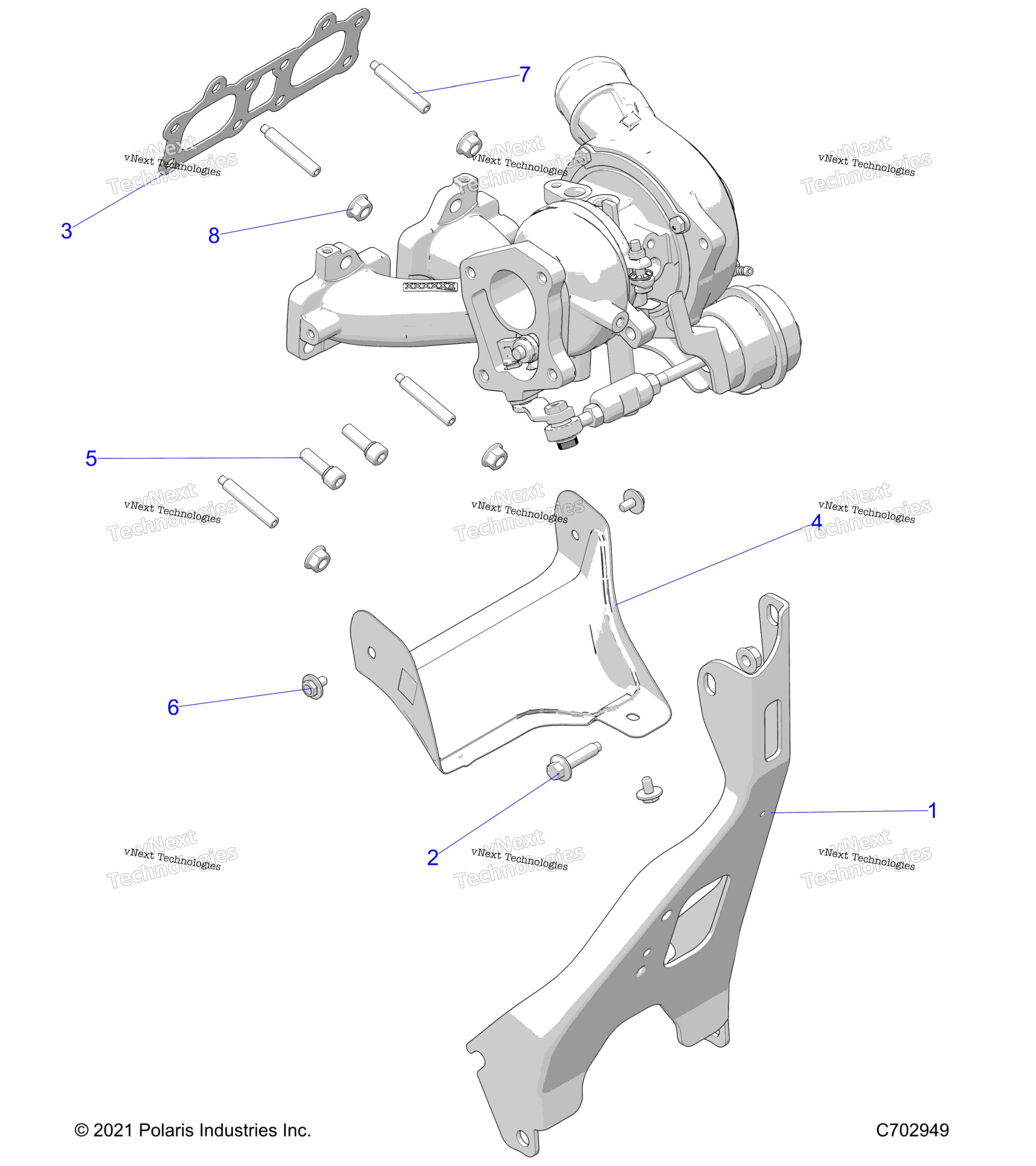 Engine, Turbo Charger крепление