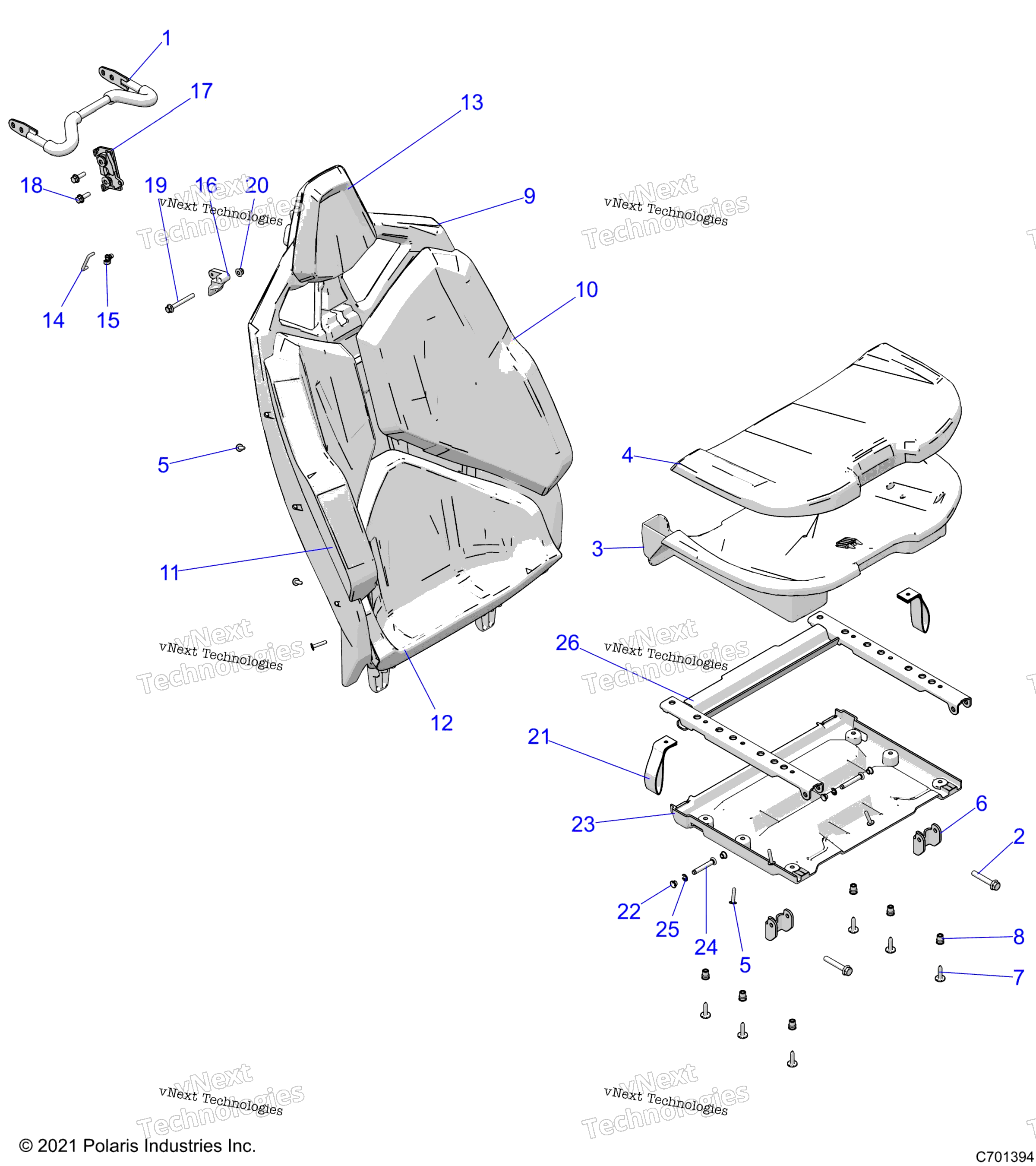 Кузов, сиденье Asm. Rear