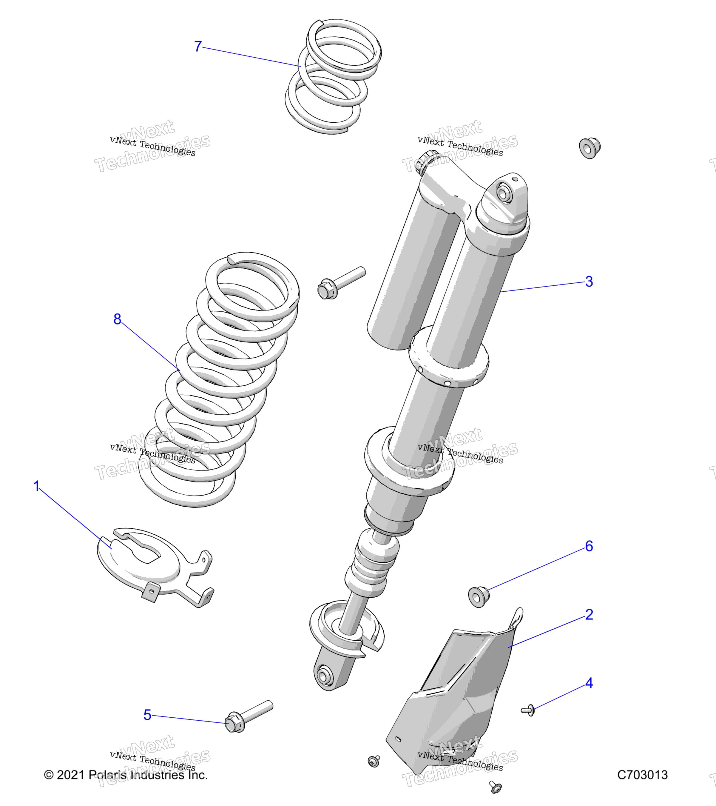 Подвеска, задний амортизатор Mounting, Standard/Premium