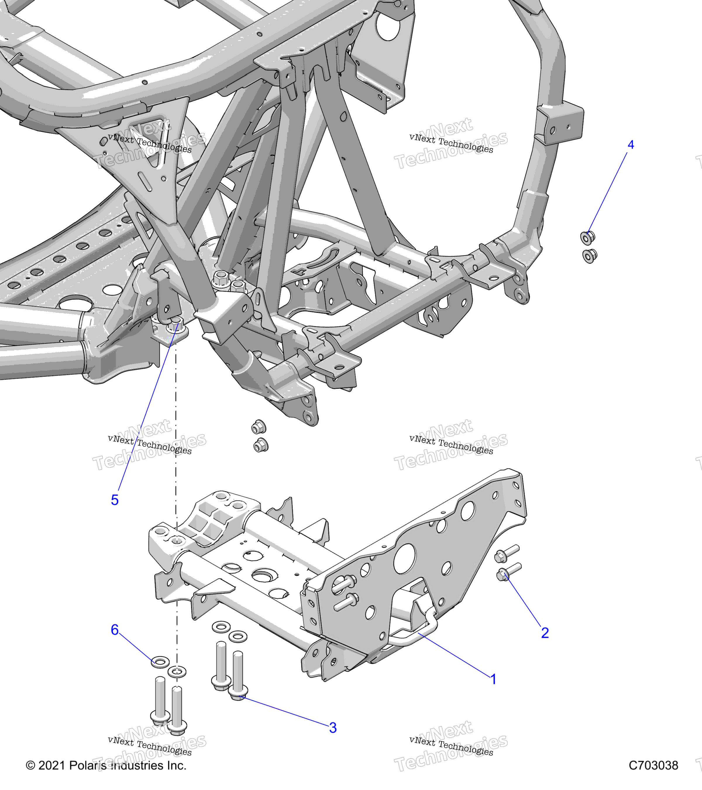 Chassis, Mounting, передний Gearcase