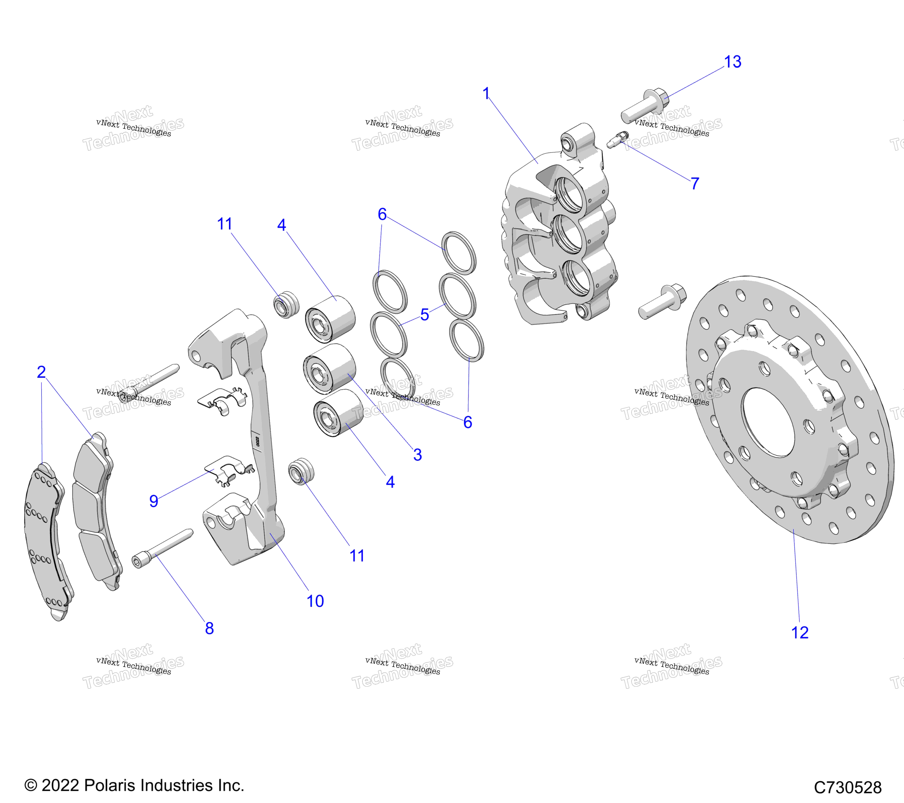 Brakes, Caliper, передний