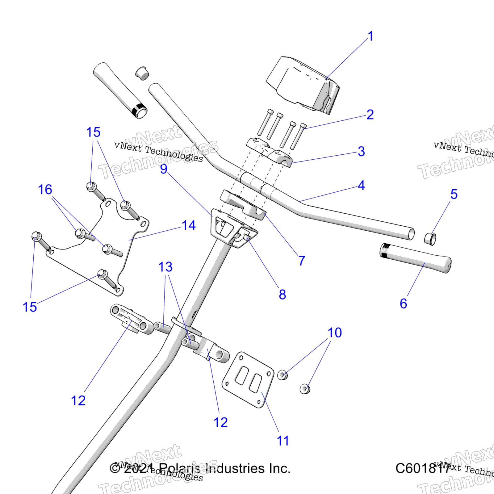 Steering, Hbar, рулевое управление Post, Grips