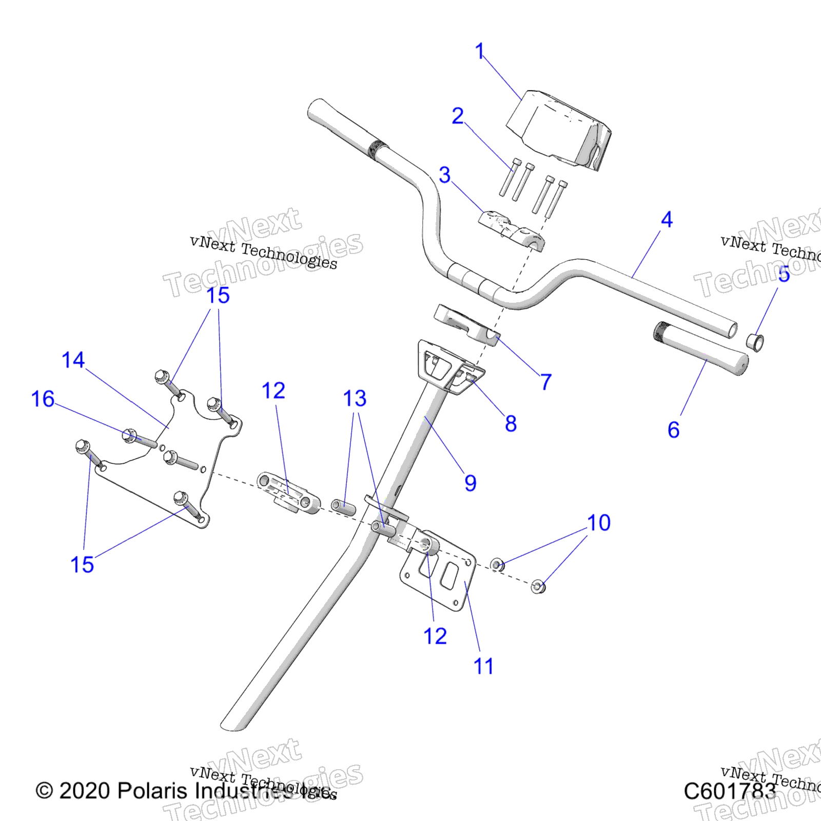 Steering, Hbar, рулевое управление Post, Grips