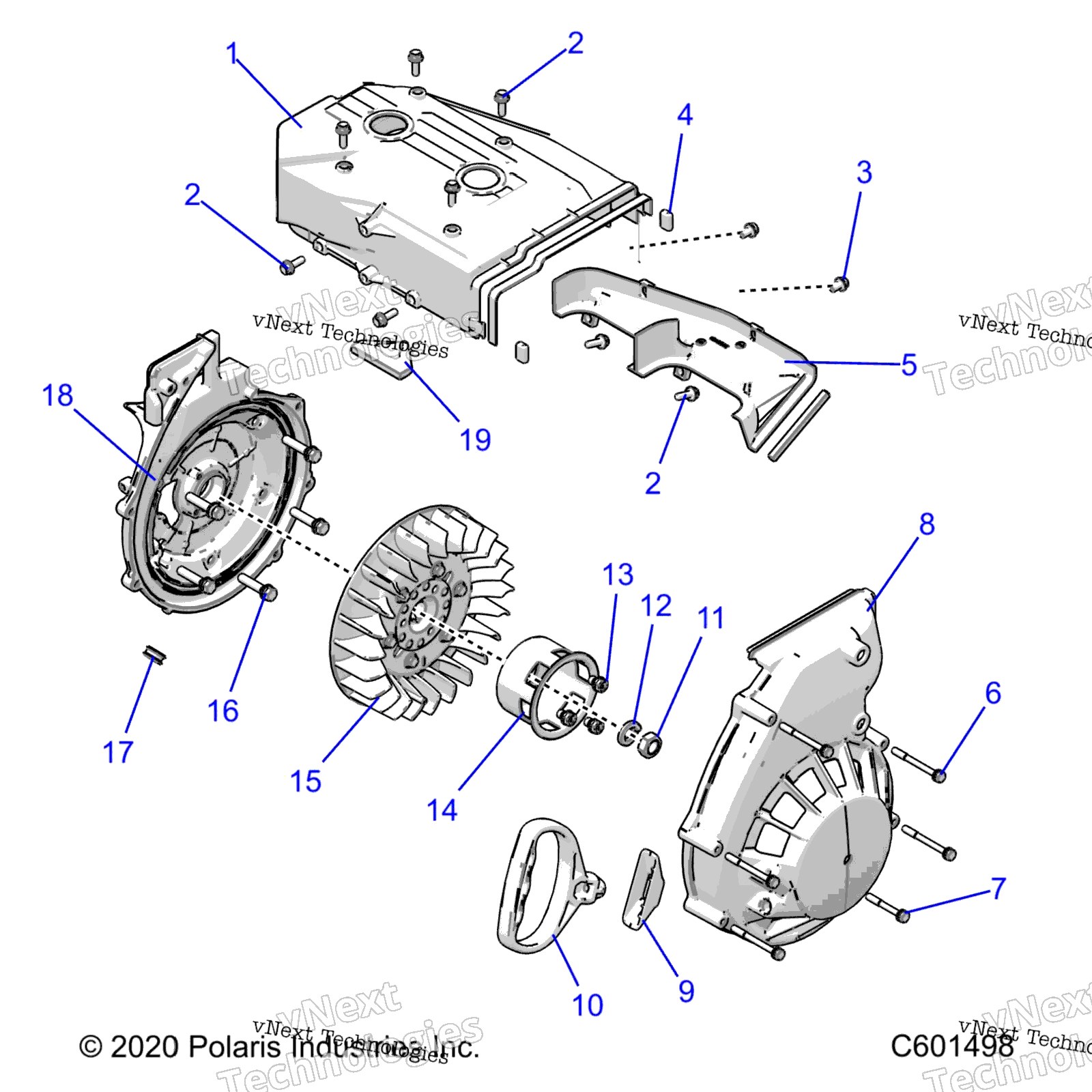 Engine, Blower Housing & Recoil стартер