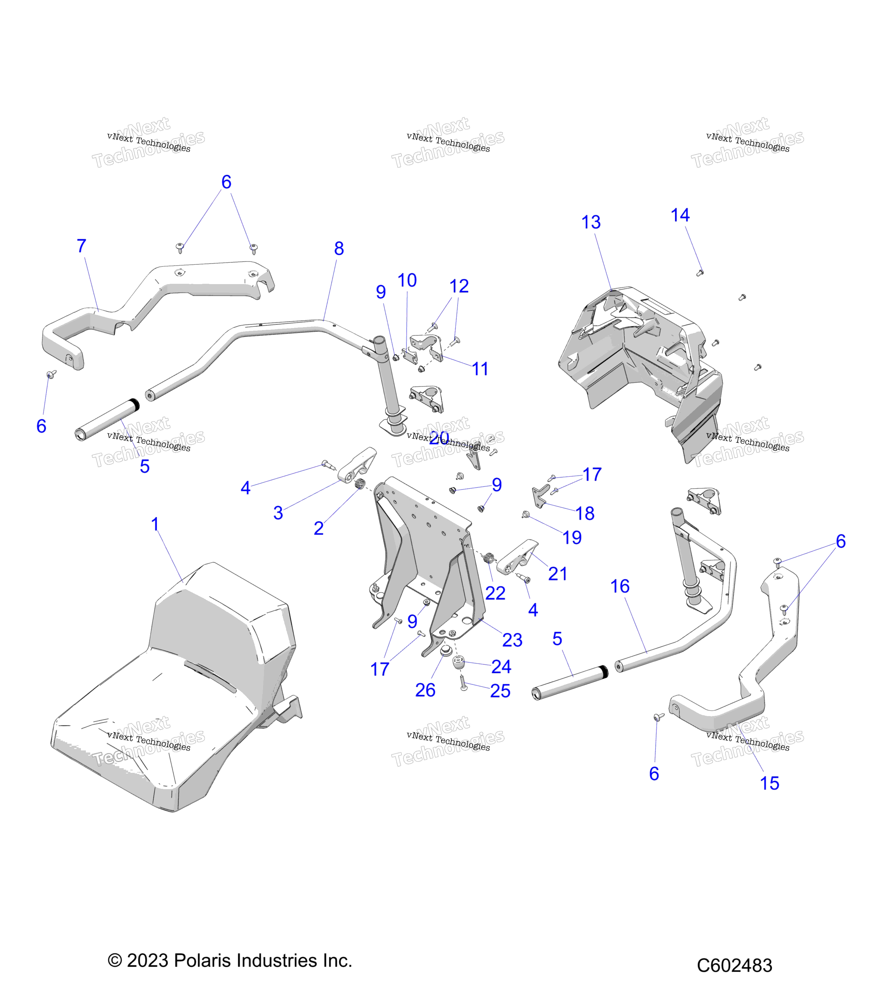 Body, Passenger сиденье & Arm Rest Asm