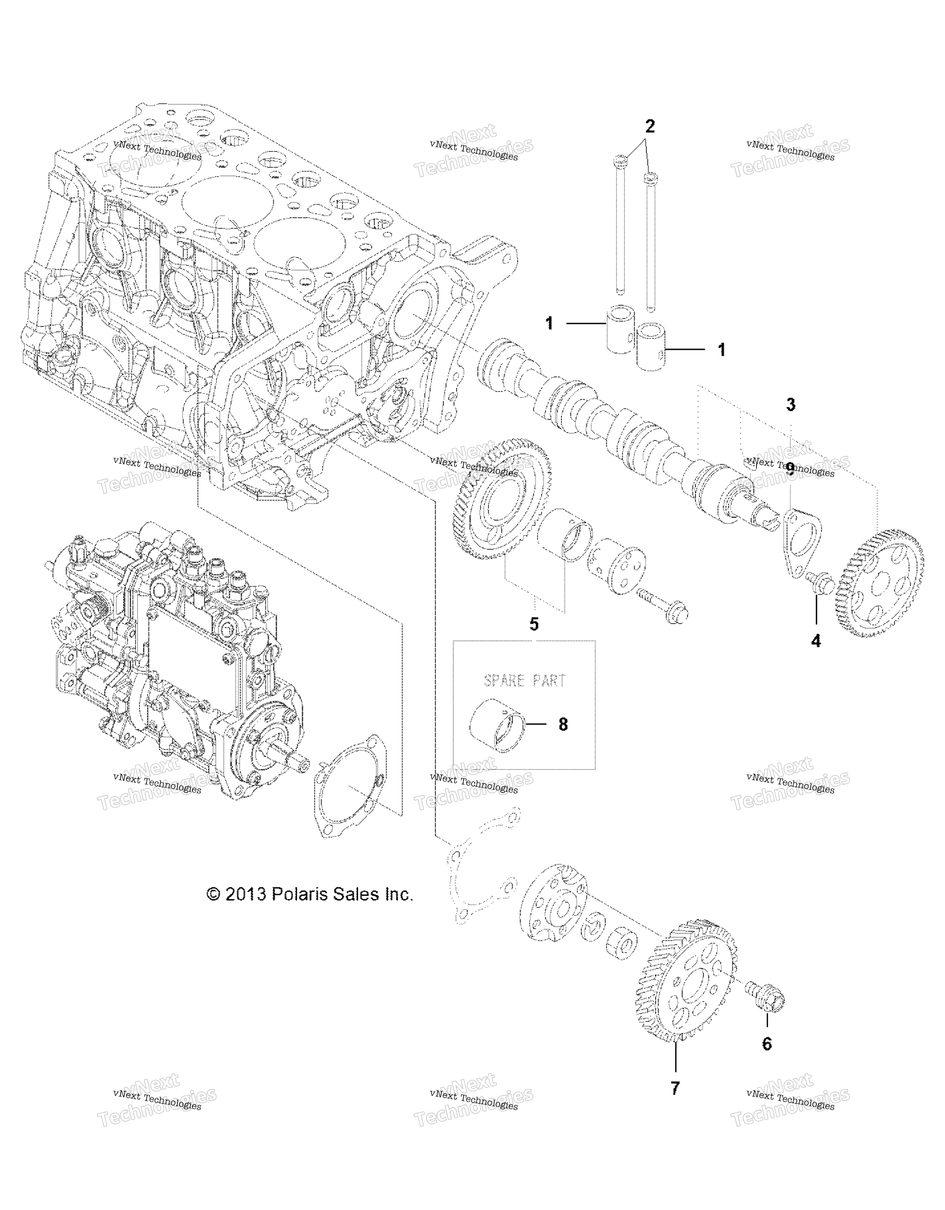 Engine, Camshaft и Driving передача