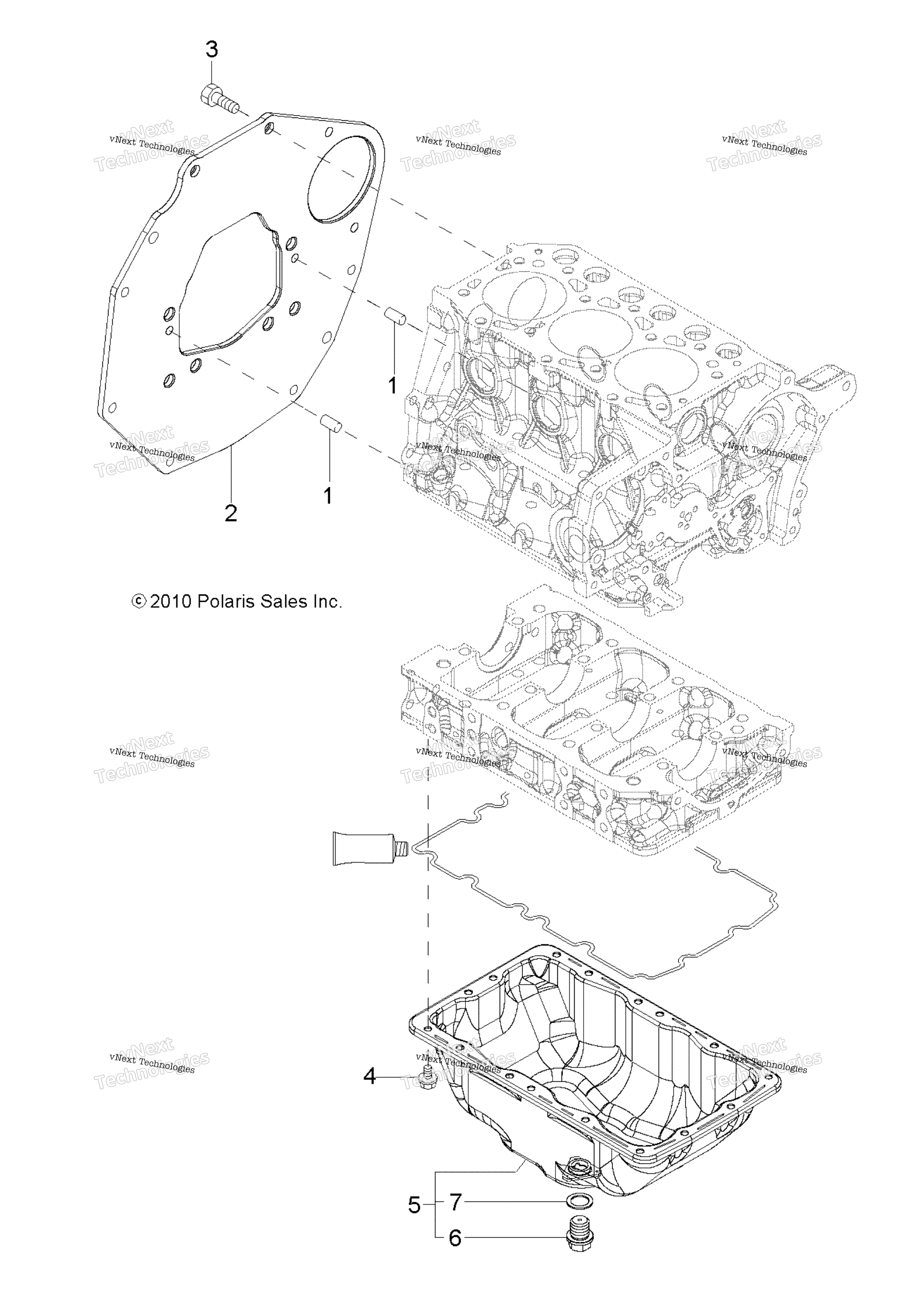 Двигатель, крепление Flange And Oil Sump