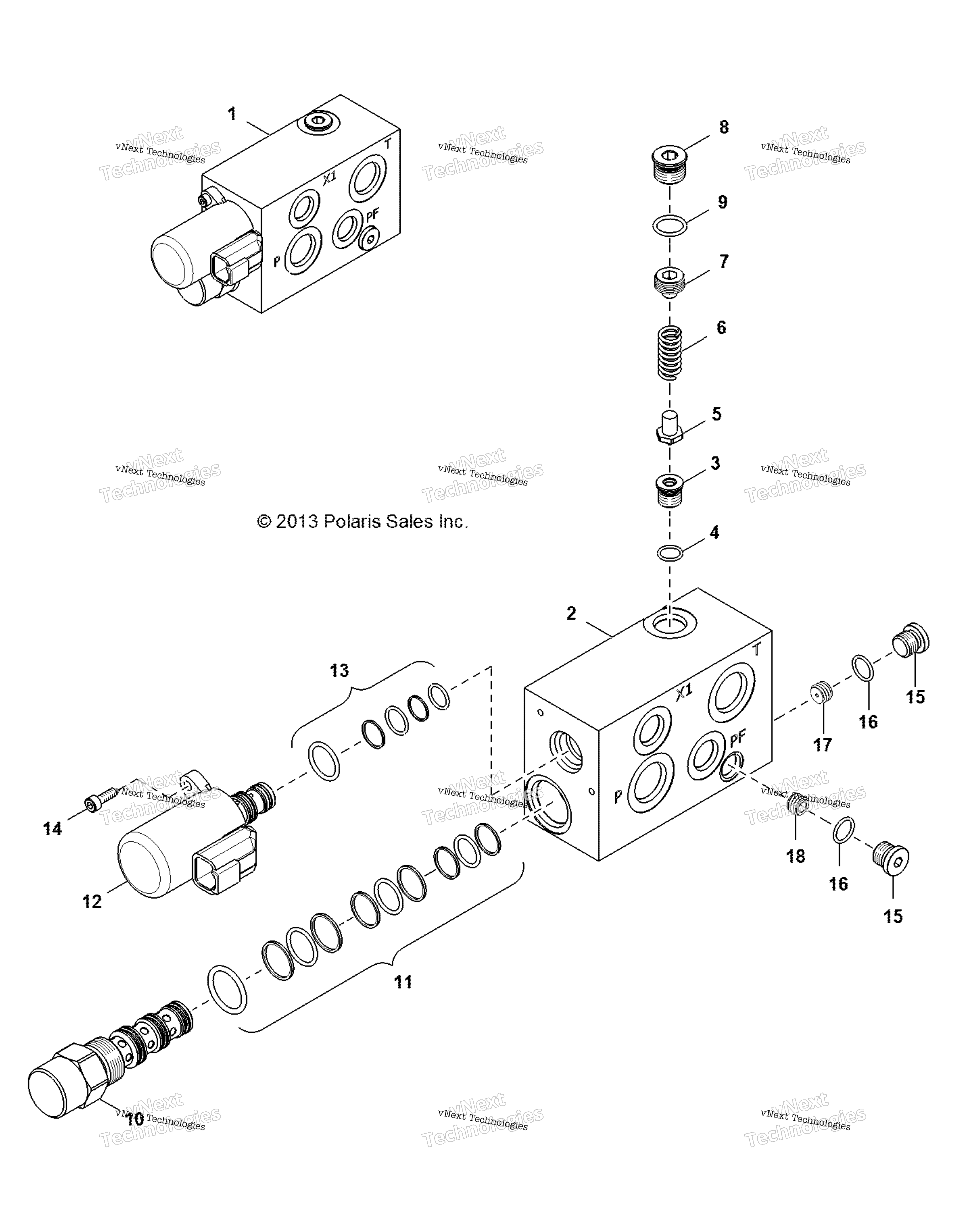 Hydraulics, коллектор клапан