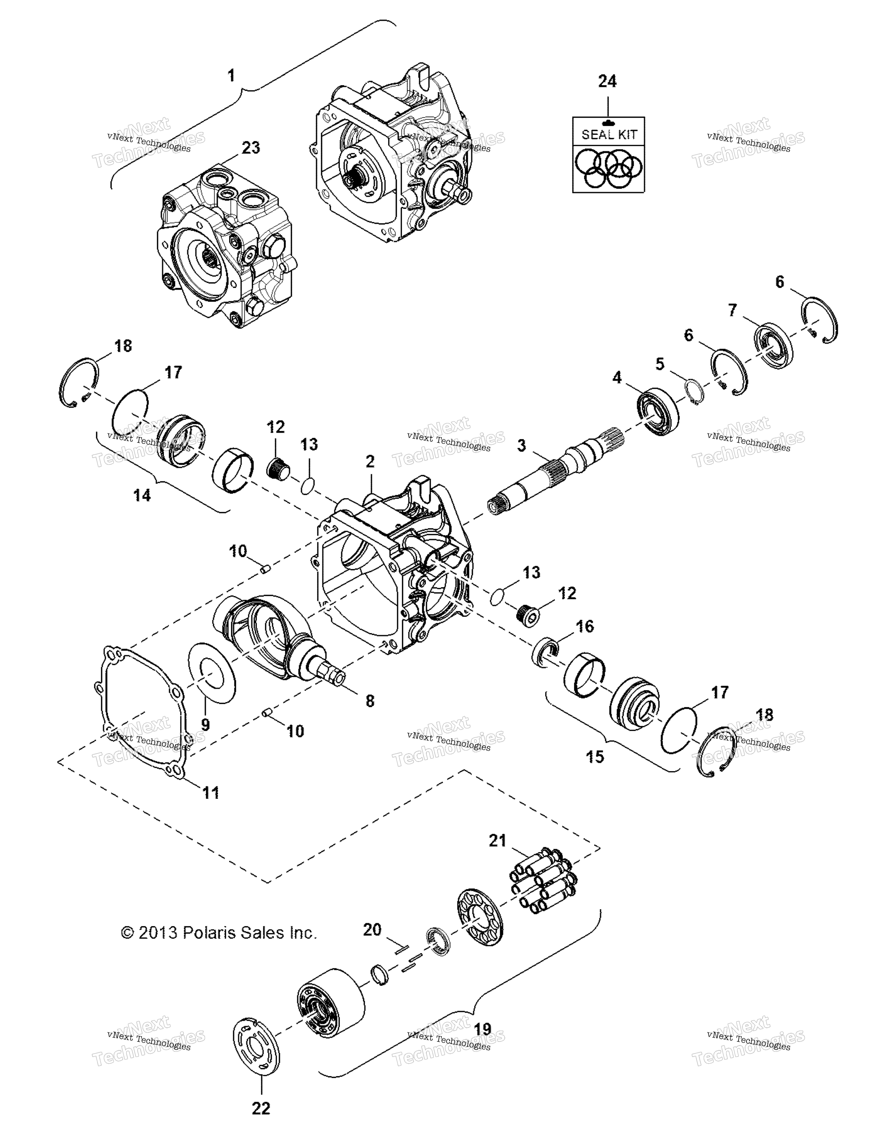 Hydraulics, насос Main Housing