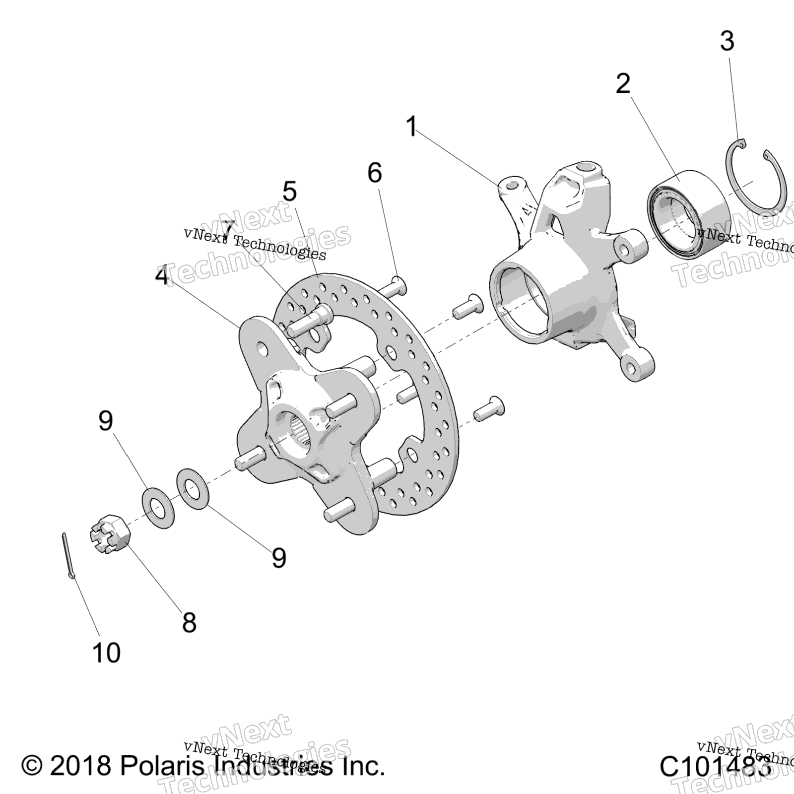 Подвеска, передняя Hub & Steering Knuckle