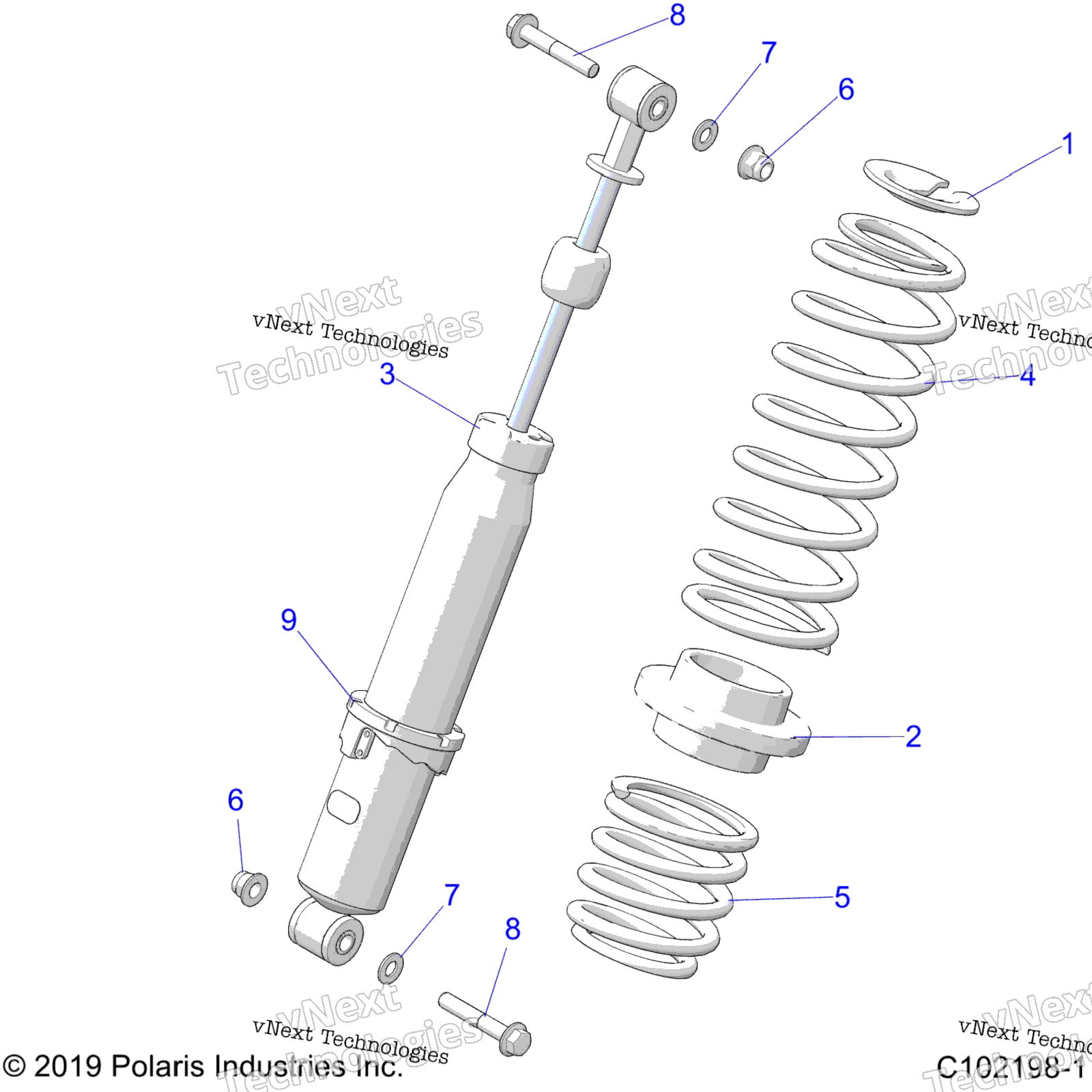 Suspension, Shock, задний