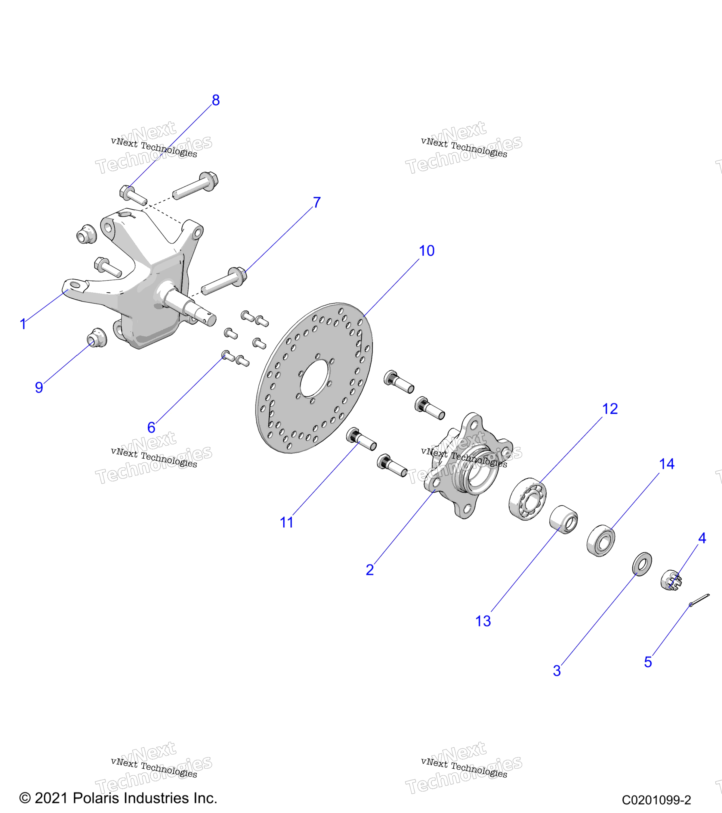 Steering, передний Hub & Spindle