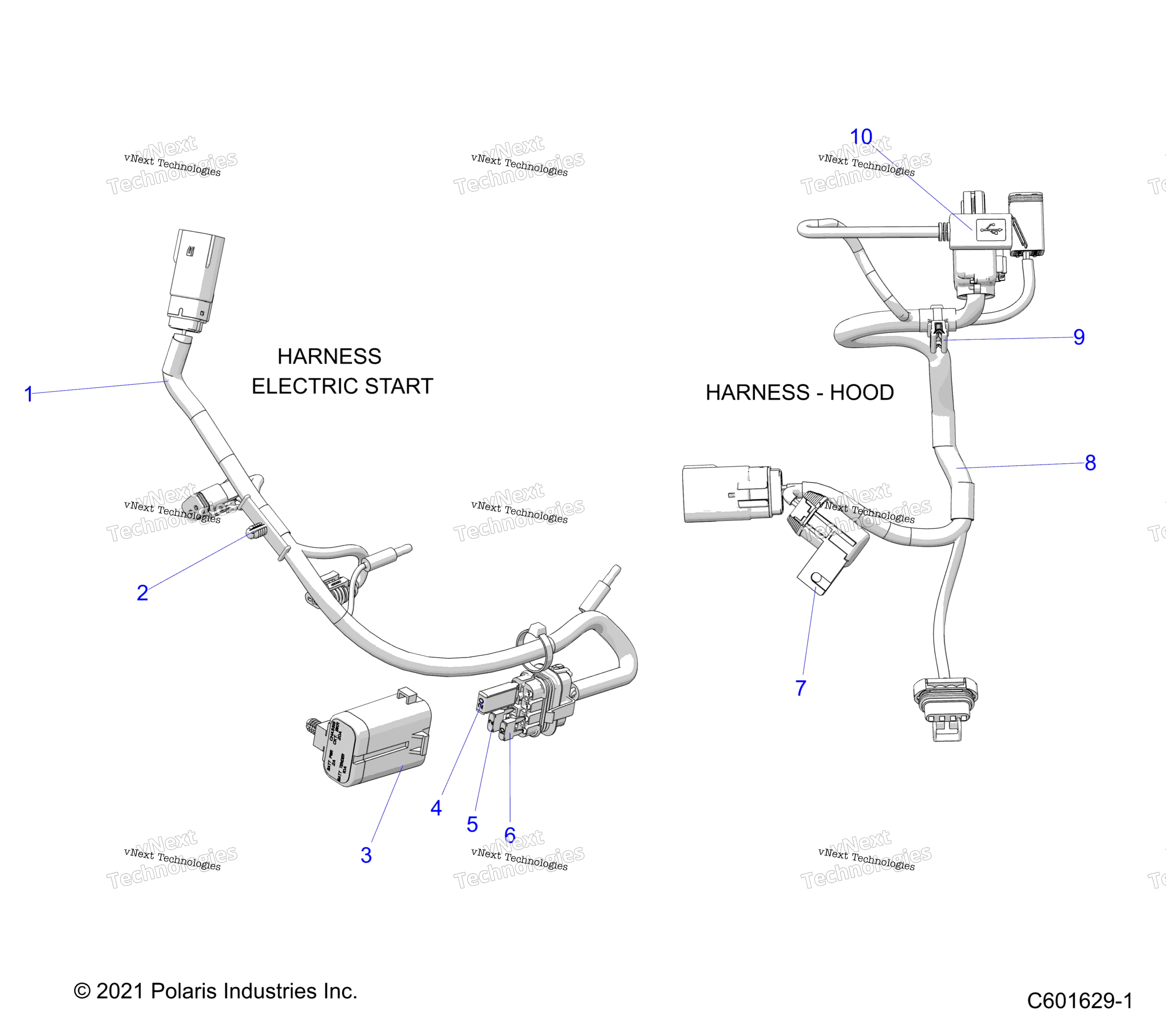 Electrical, провод Harness, Hood, Elec. Start
