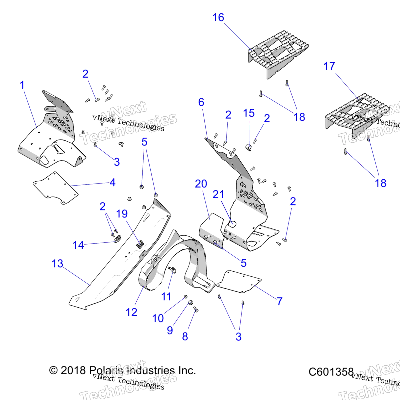Chassis, сцепление защита & Footrests